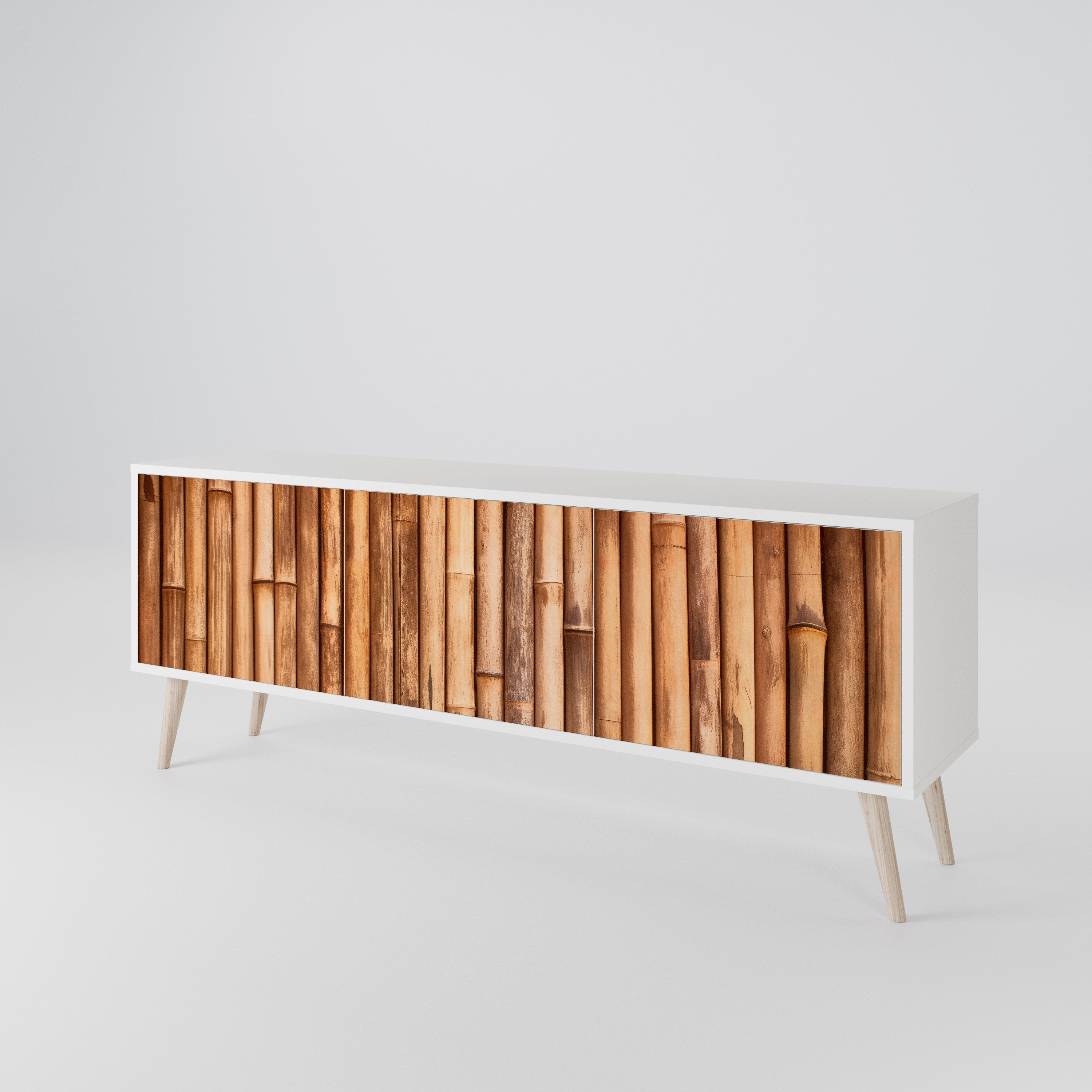 NATURAL WOOD Mueble de TV de 3 Puertas