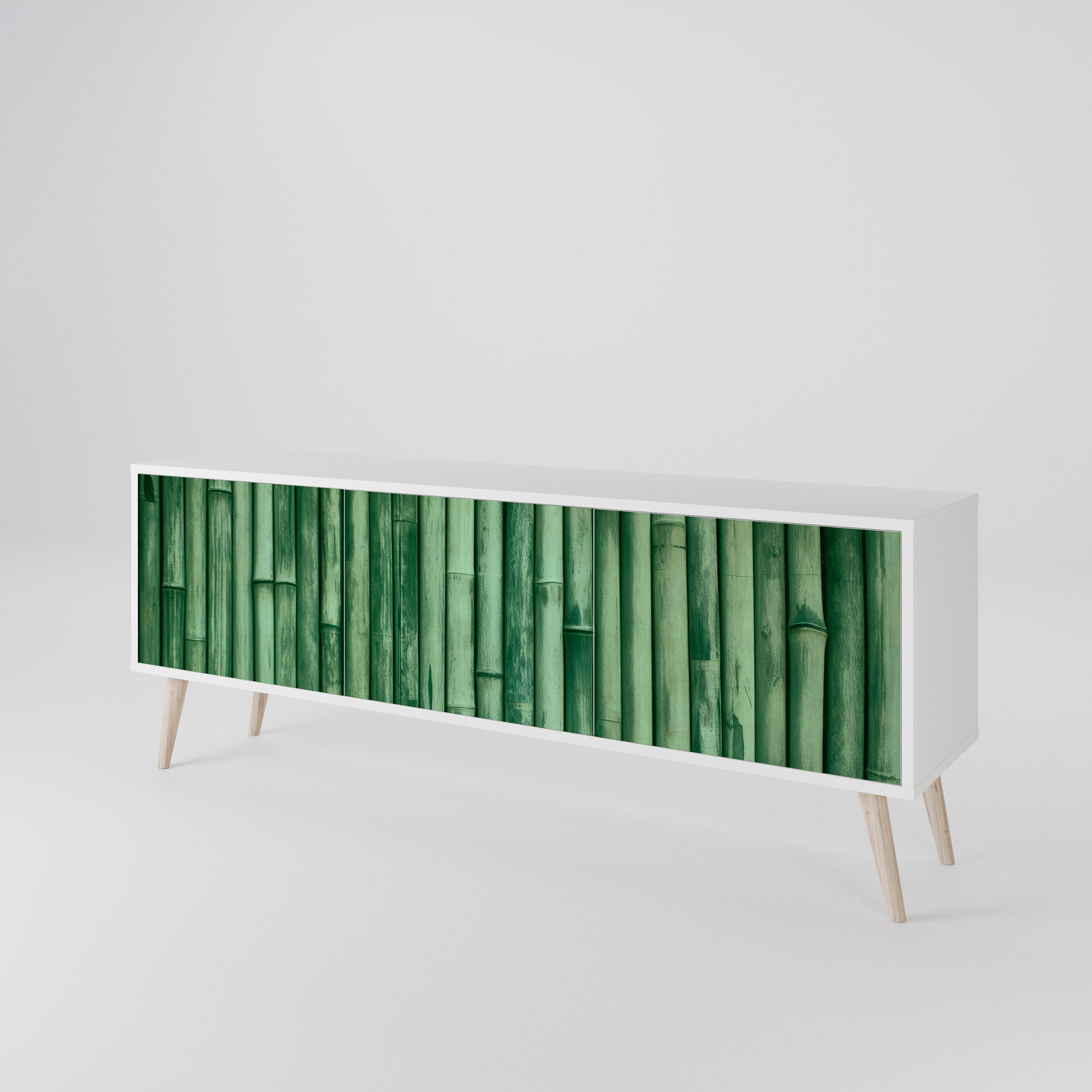 NATURAL GREEN Mueble de TV de 3 Puertas