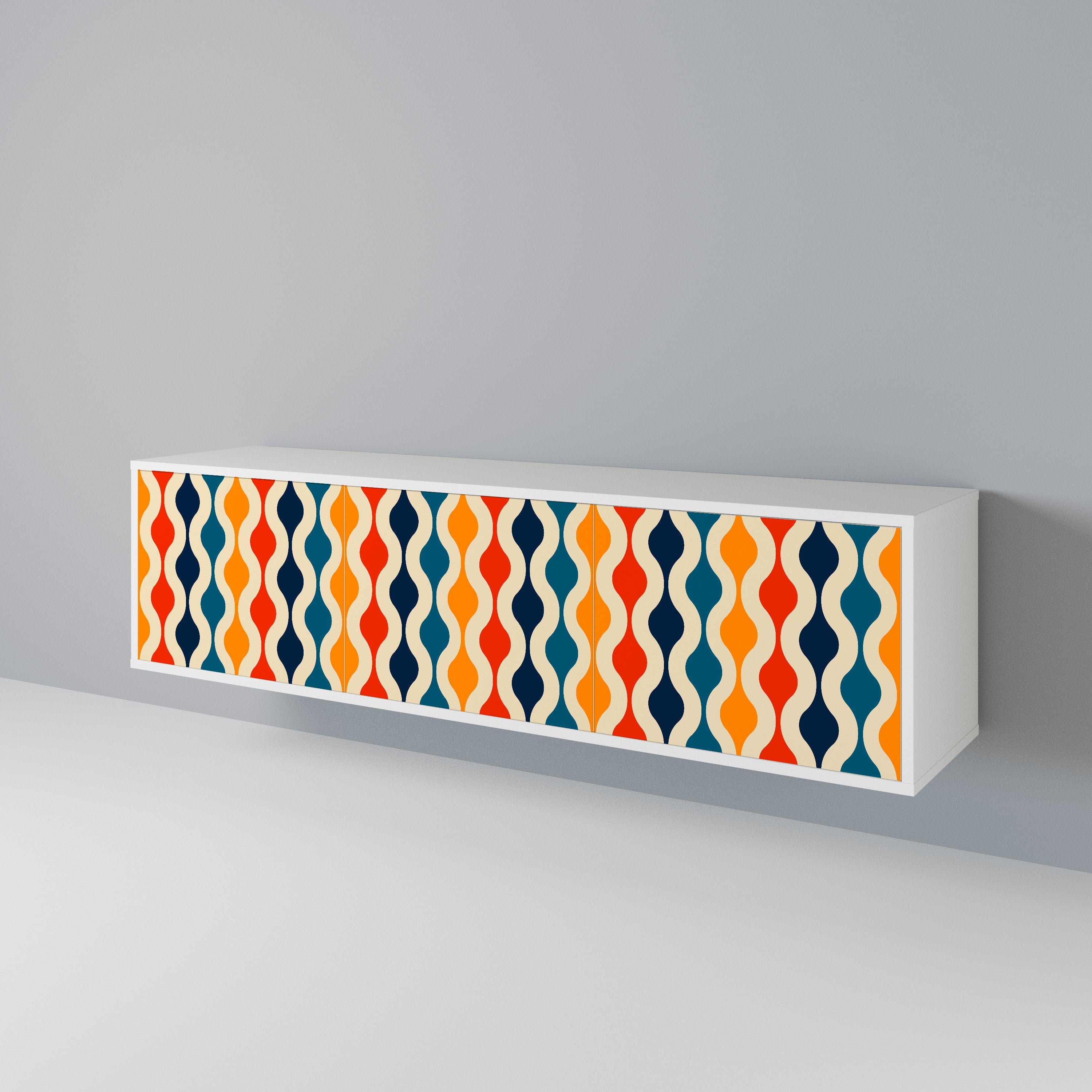 COLORFUL NOSTALGIA Mueble de TV de 3 Puertas