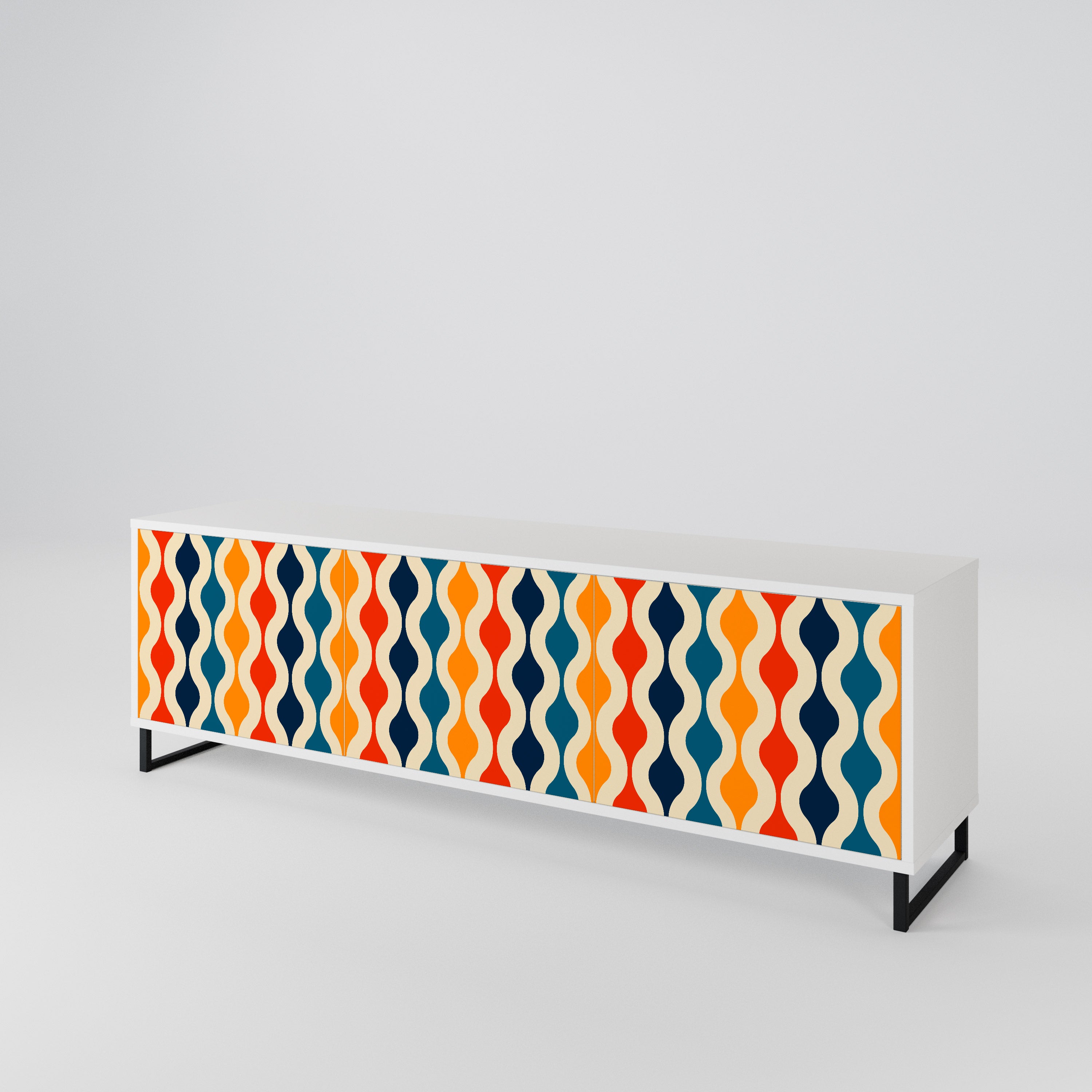 COLORFUL NOSTALGIA Mueble de TV de 3 Puertas