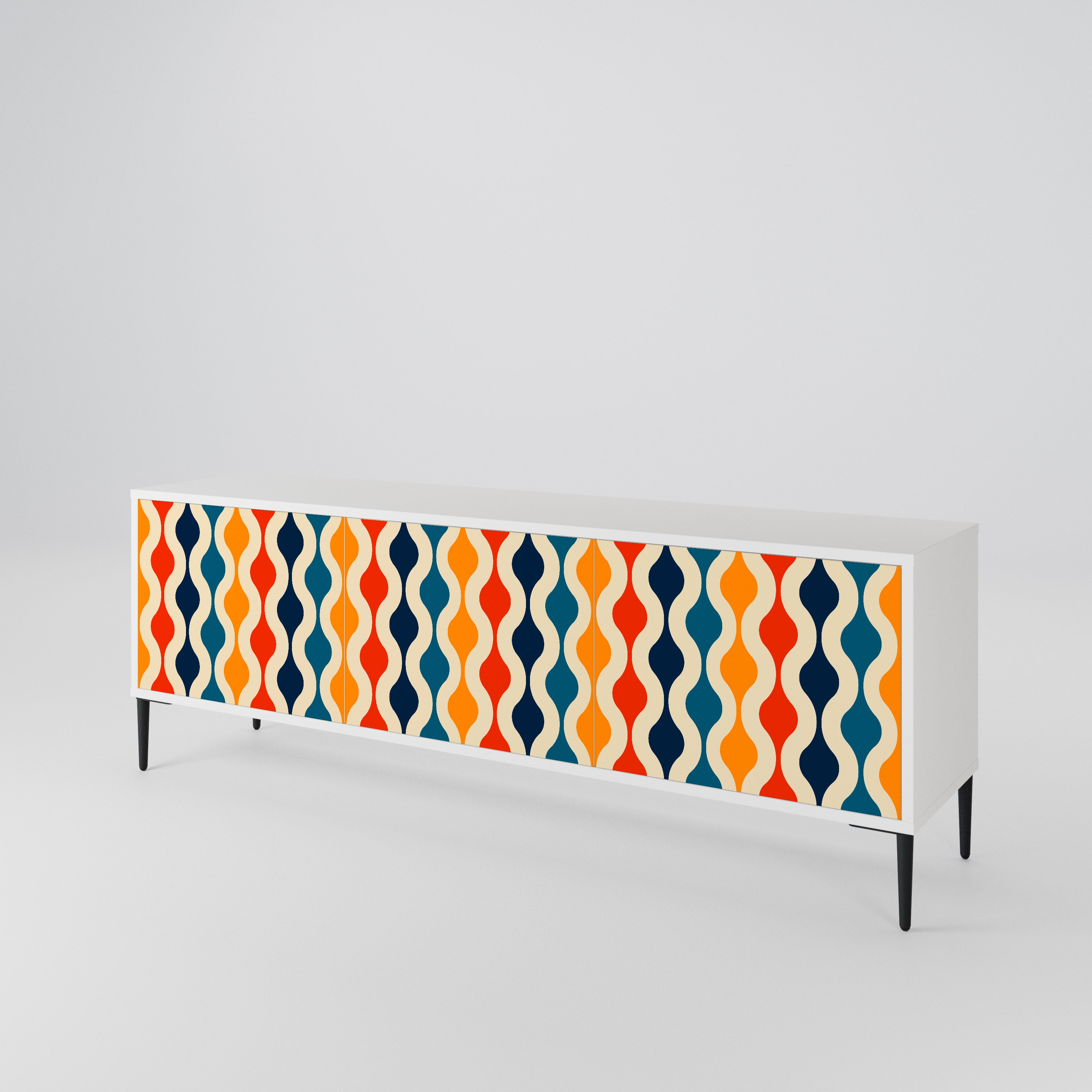 COLORFUL NOSTALGIA Mueble de TV de 3 Puertas