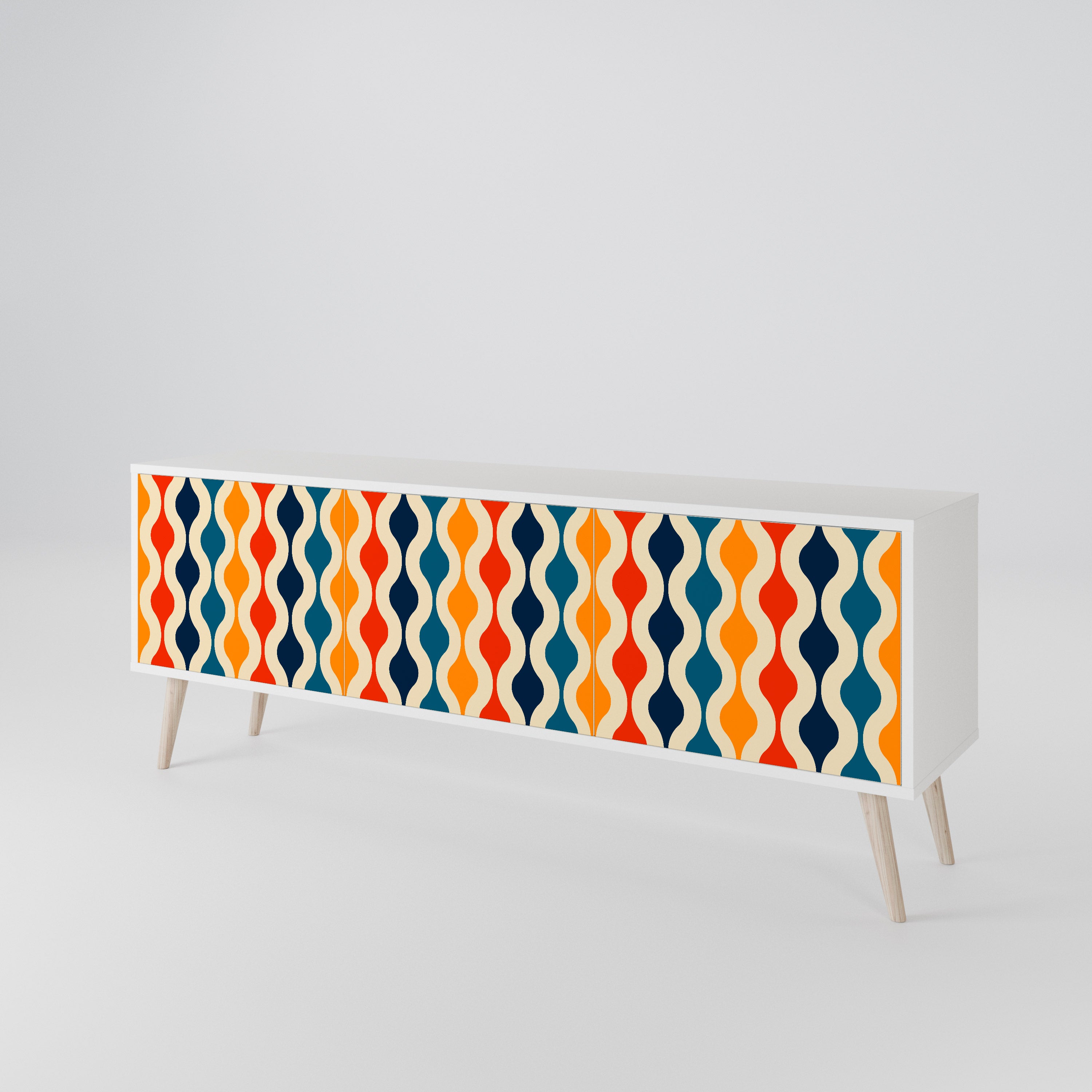 COLORFUL NOSTALGIA Mueble de TV de 3 Puertas