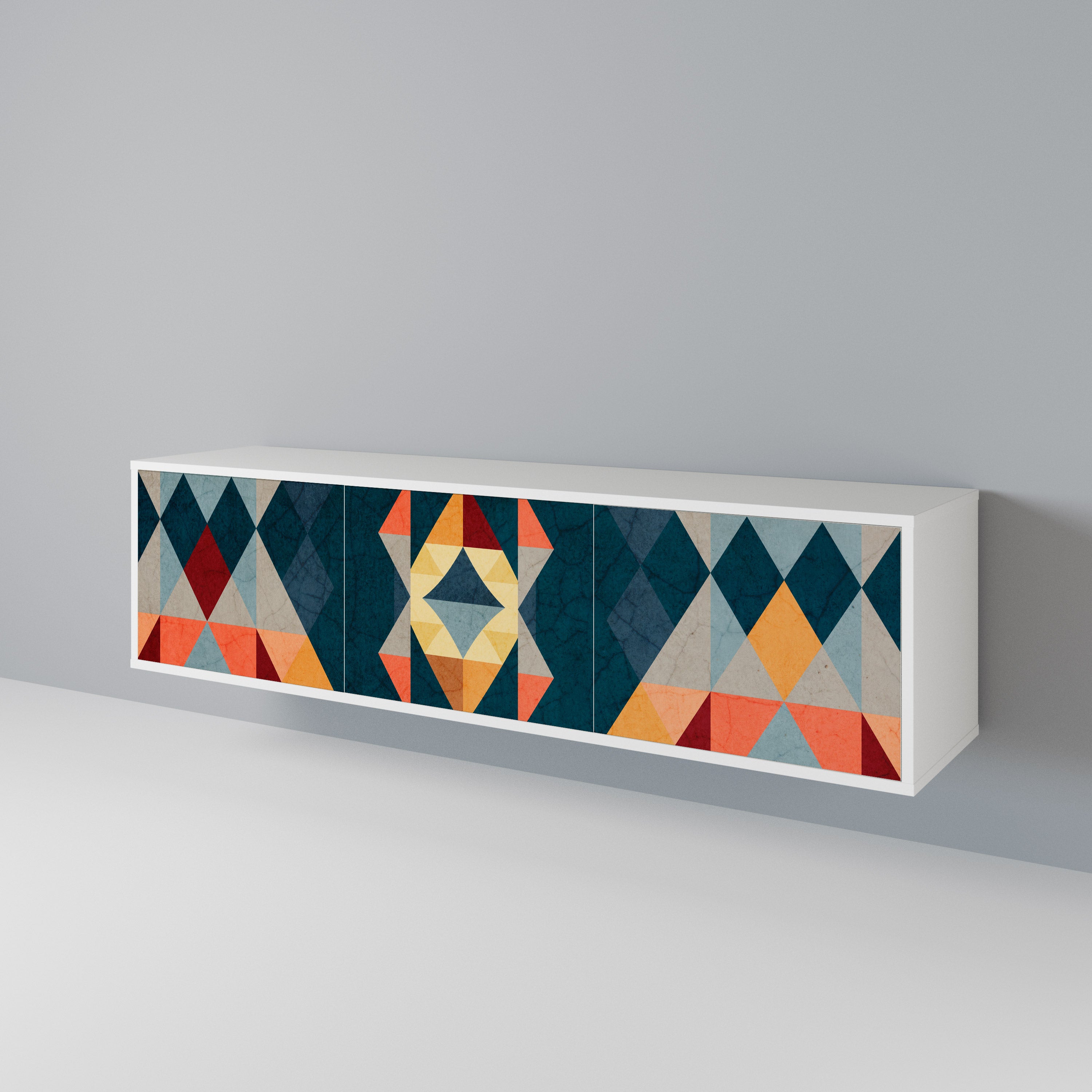 CRACKED ILLUSION Mueble de TV de 3 Puertas