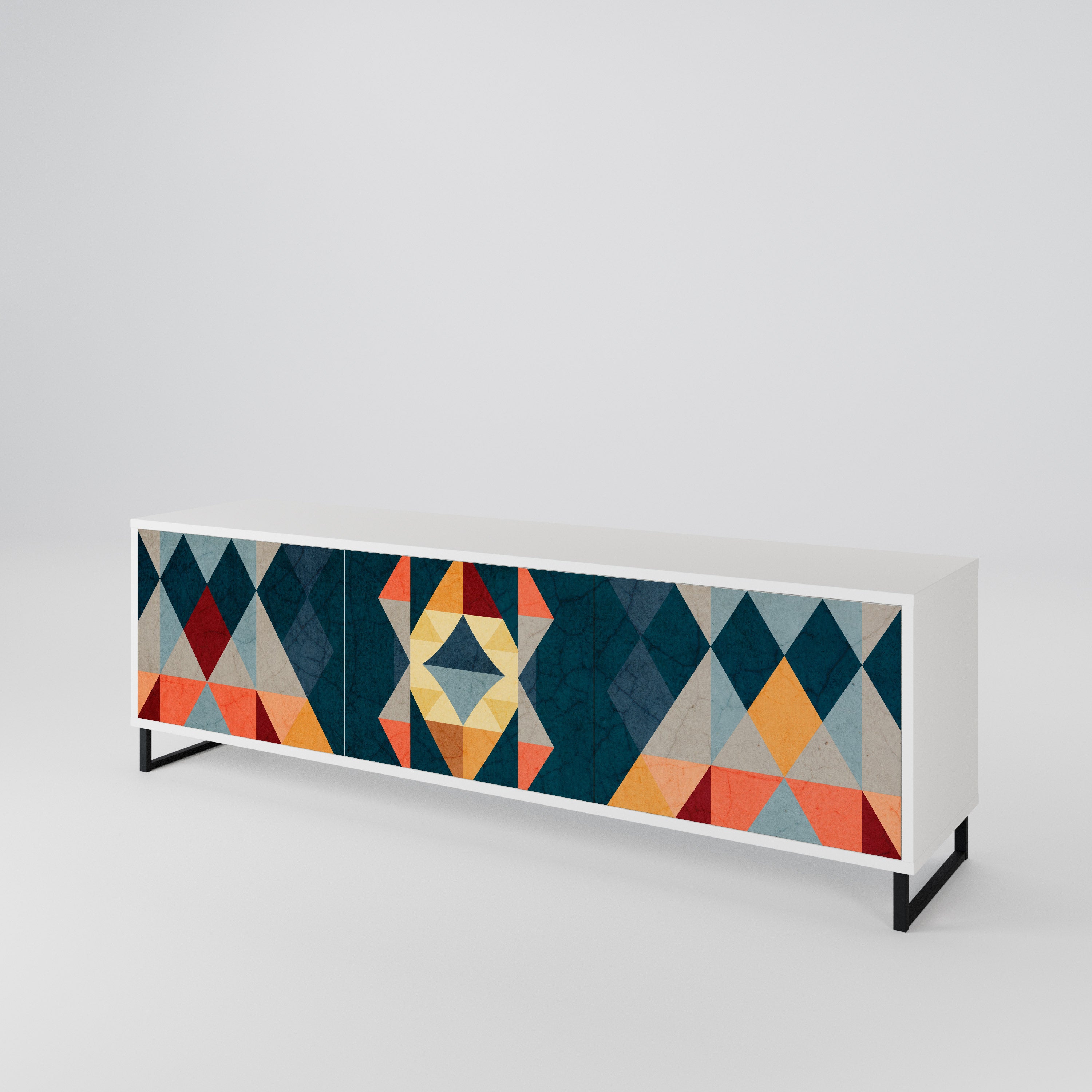 CRACKED ILLUSION Mueble de TV de 3 Puertas