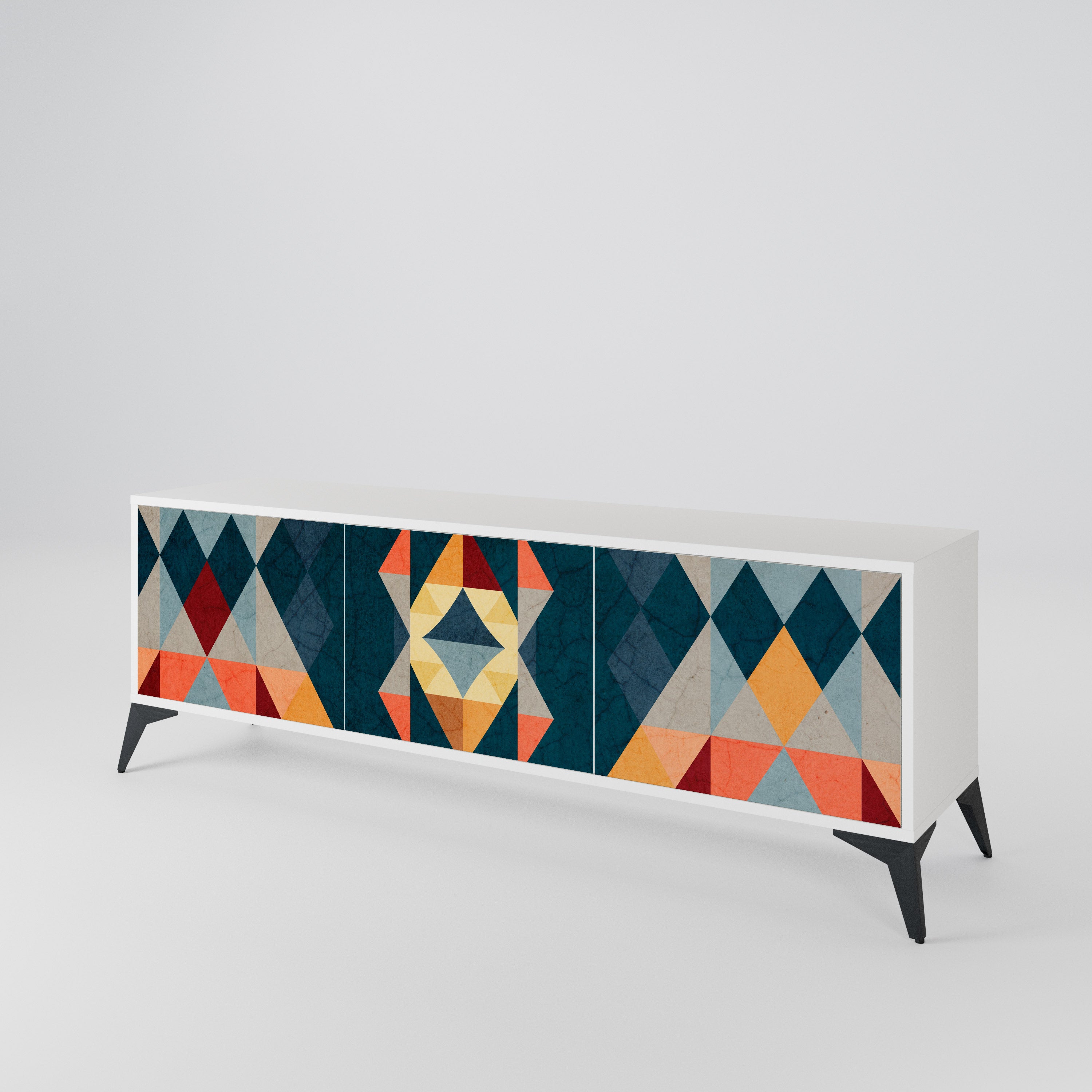 CRACKED ILLUSION Mueble de TV de 3 Puertas