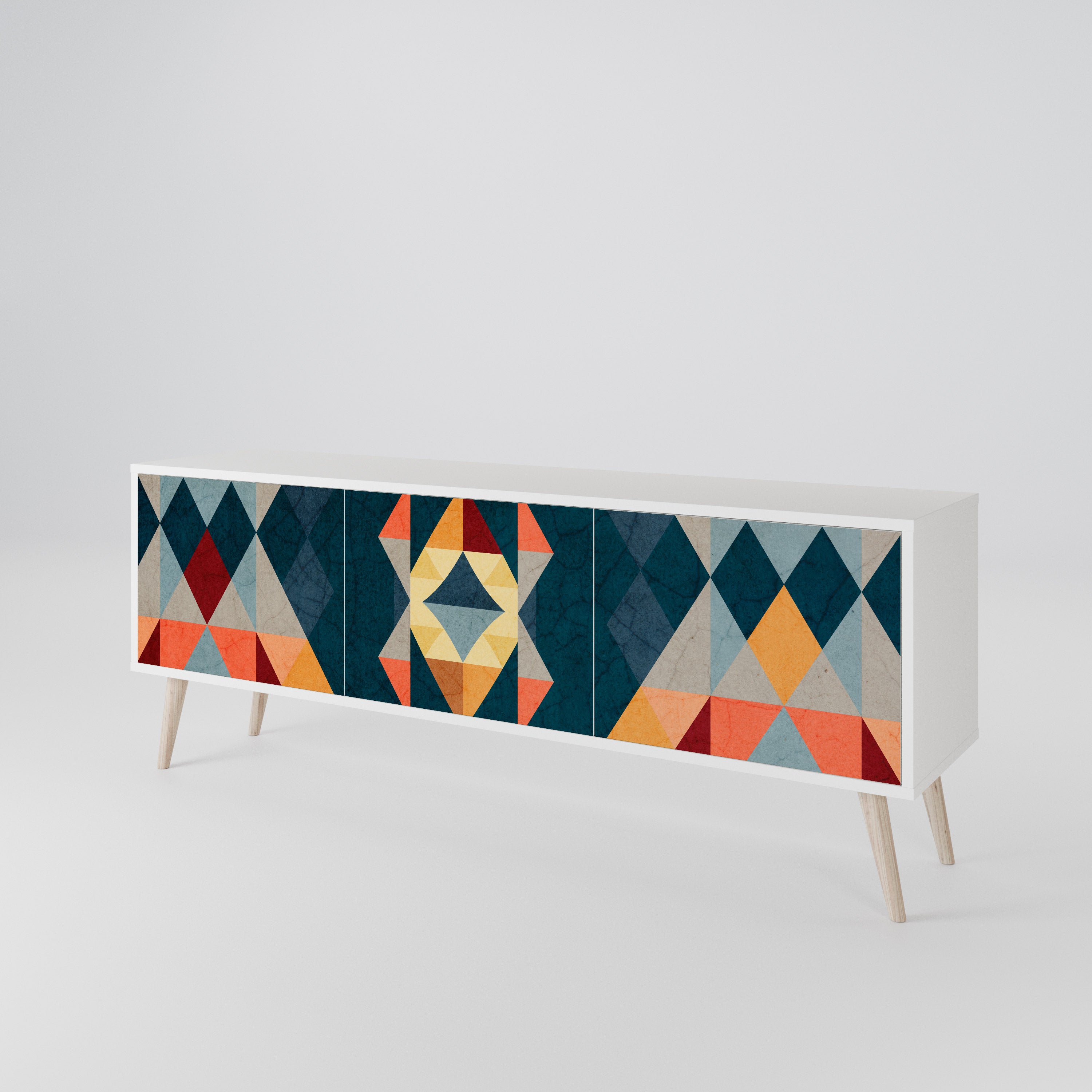 CRACKED ILLUSION Mueble de TV de 3 Puertas
