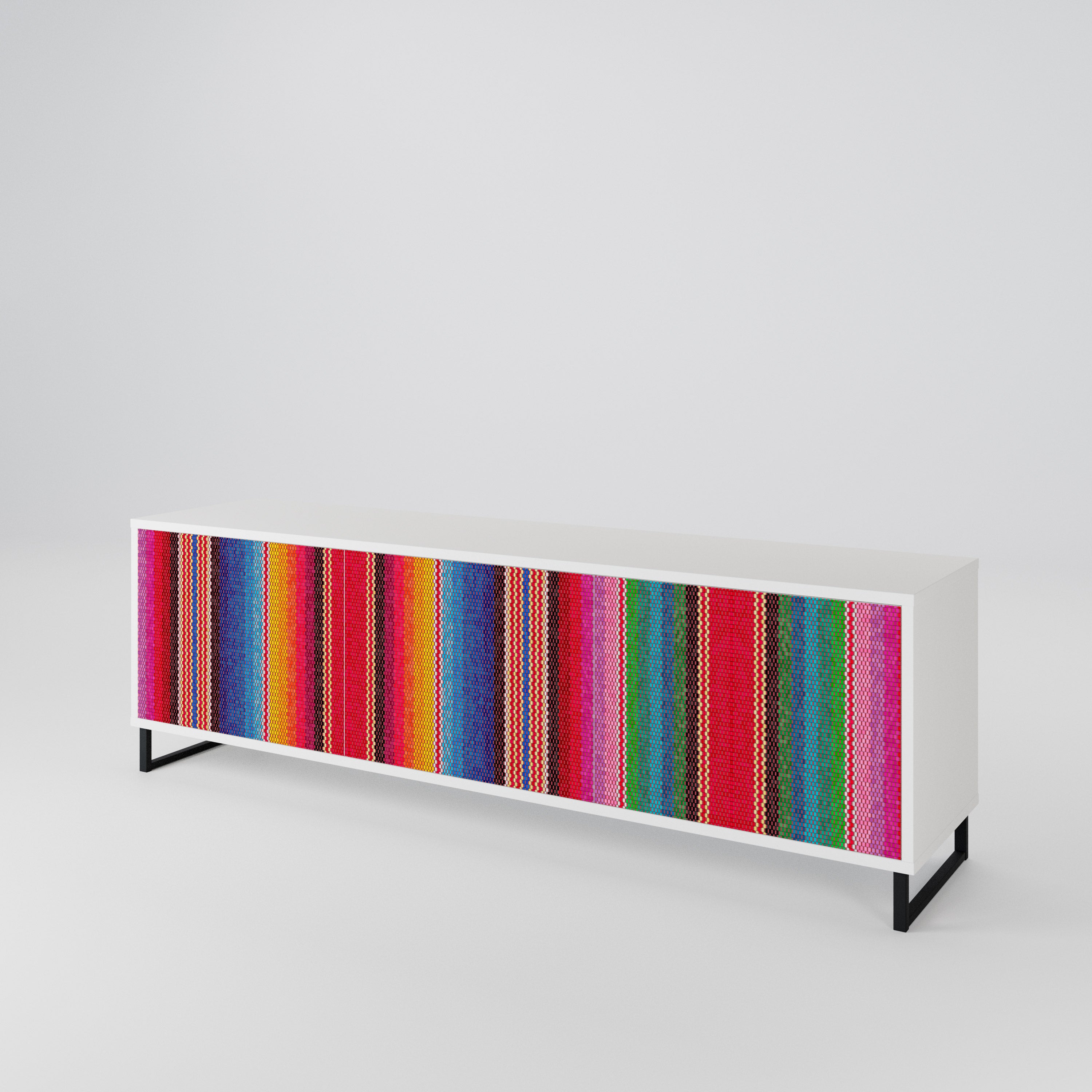 ETHNIC MEXICAN Mueble de TV de 3 Puertas