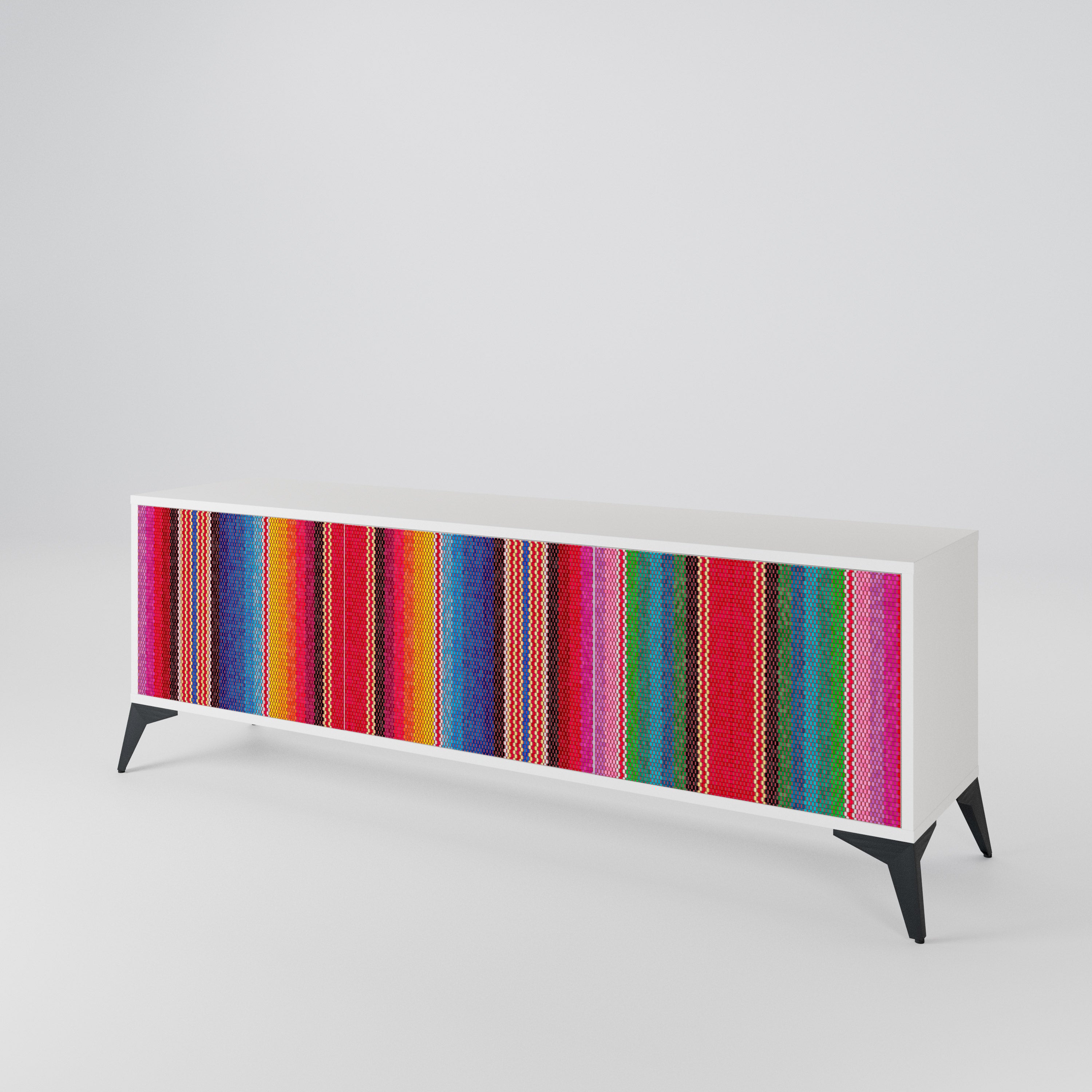 ETHNIC MEXICAN Mueble de TV de 3 Puertas