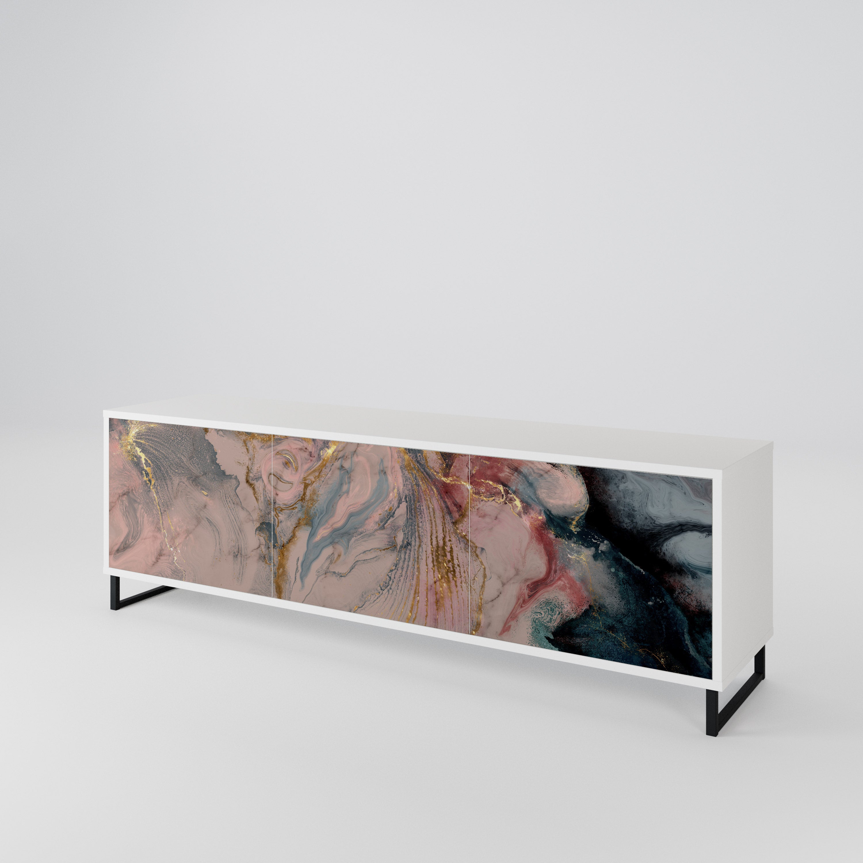 GILDED SWIRLS Mueble de TV de 3 Puertas