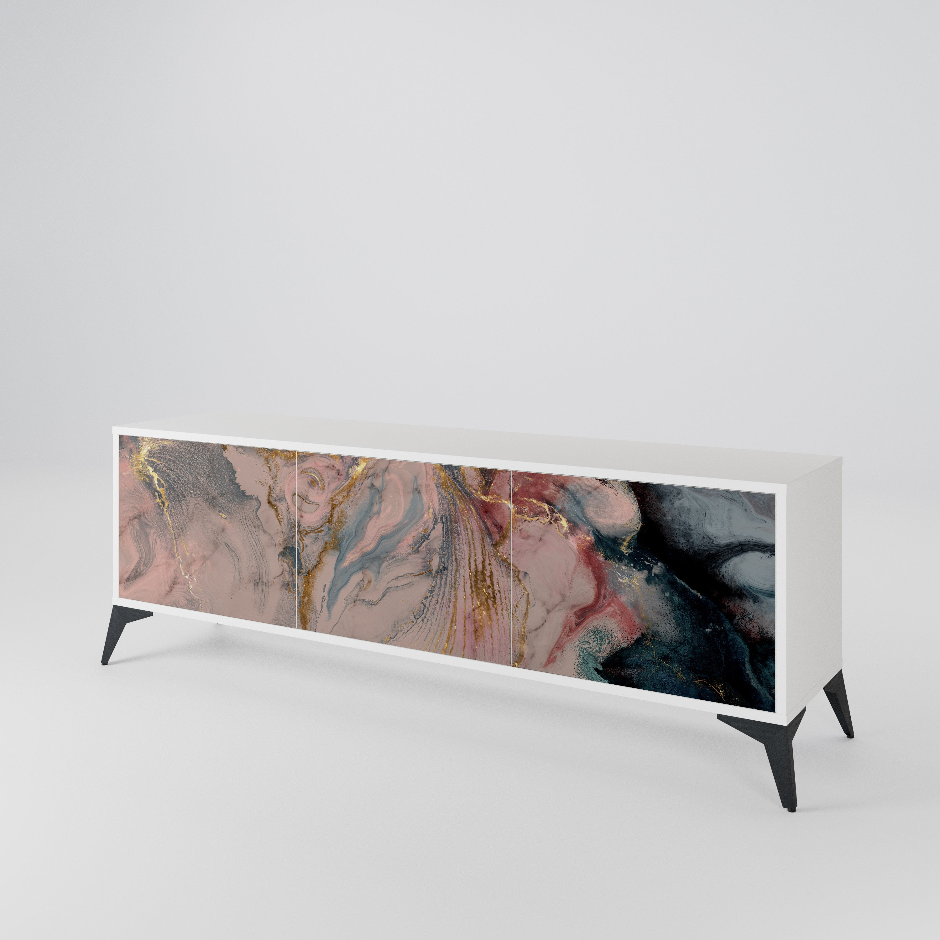 GILDED SWIRLS Mueble de TV de 3 Puertas