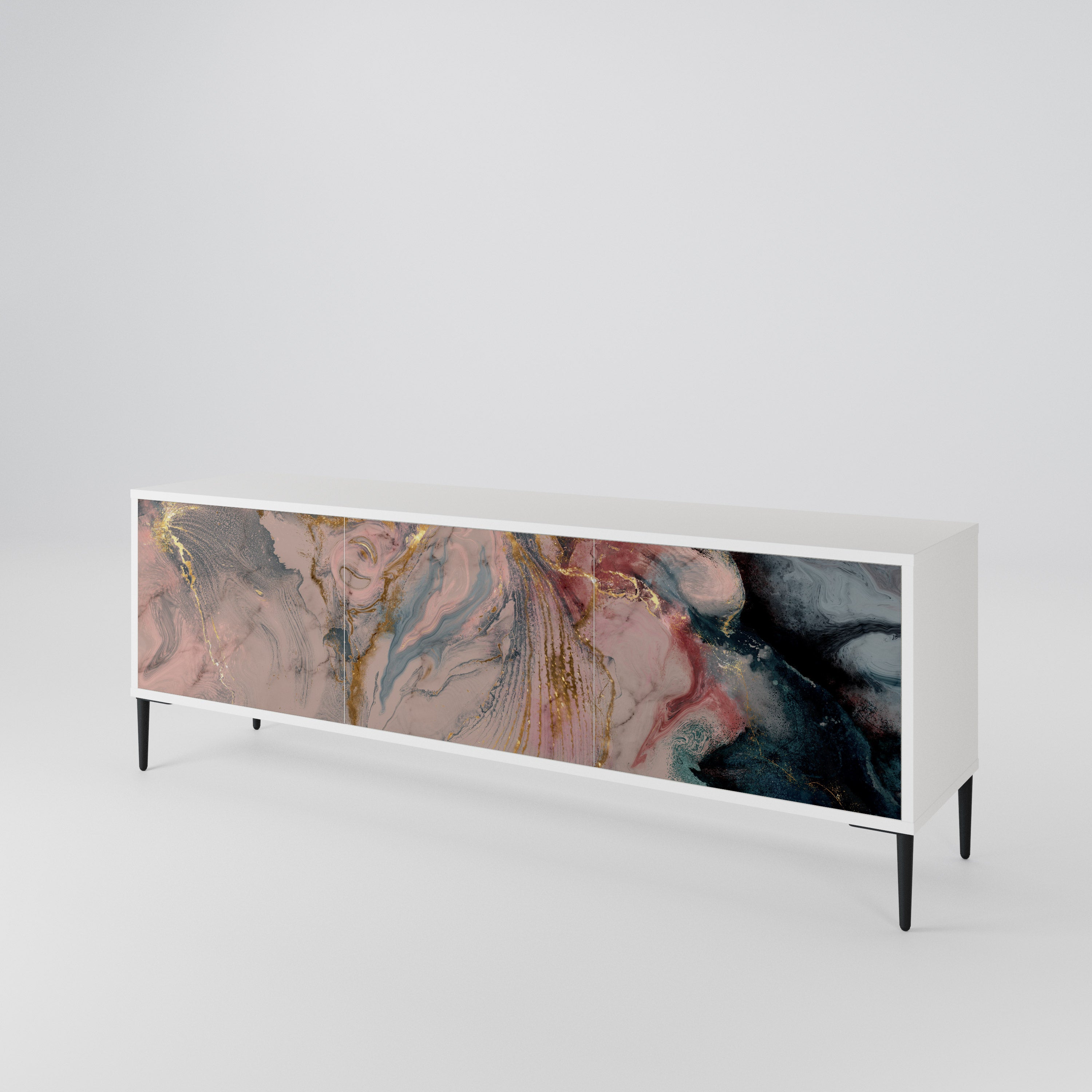 GILDED SWIRLS Mueble de TV de 3 Puertas