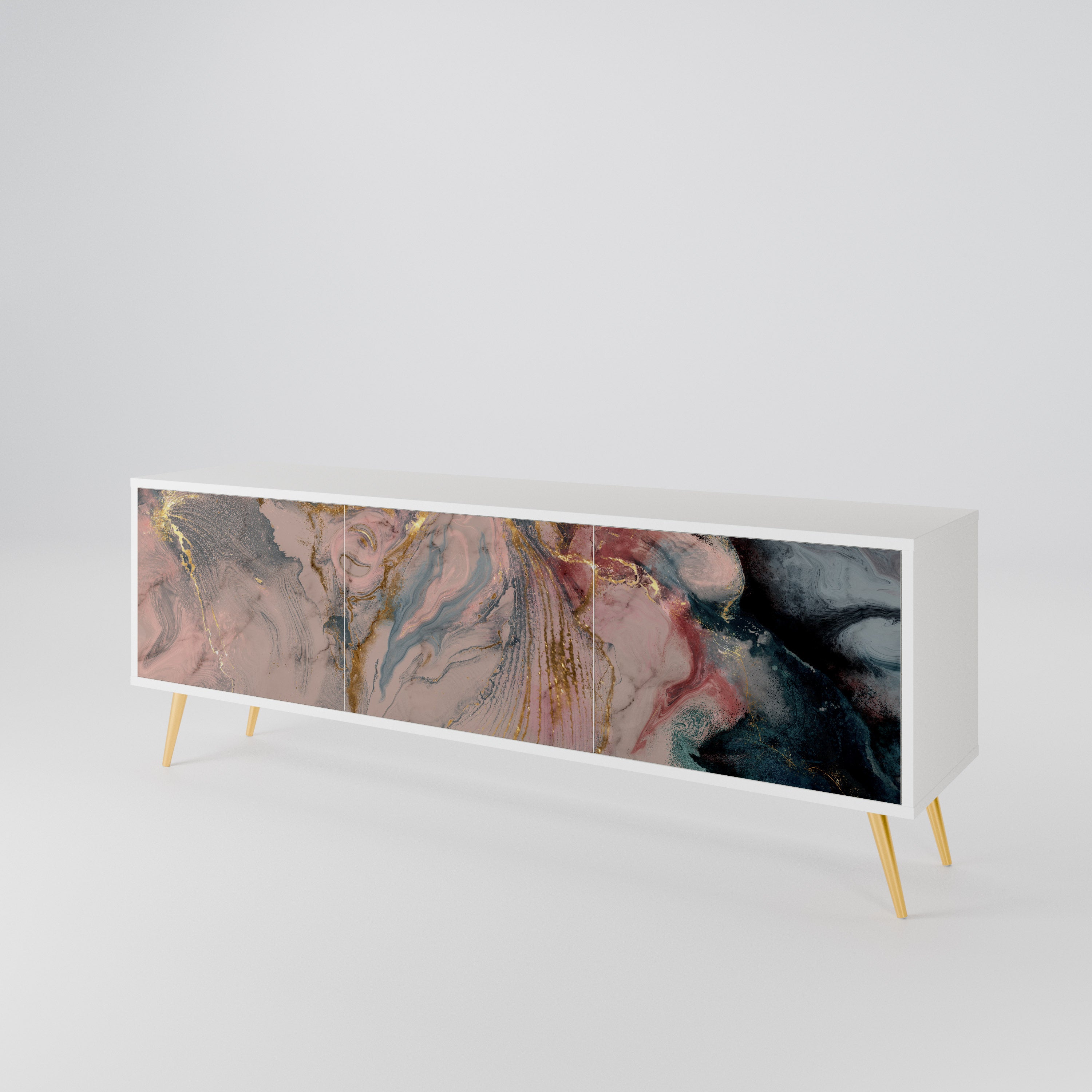 GILDED SWIRLS Mueble de TV de 3 Puertas