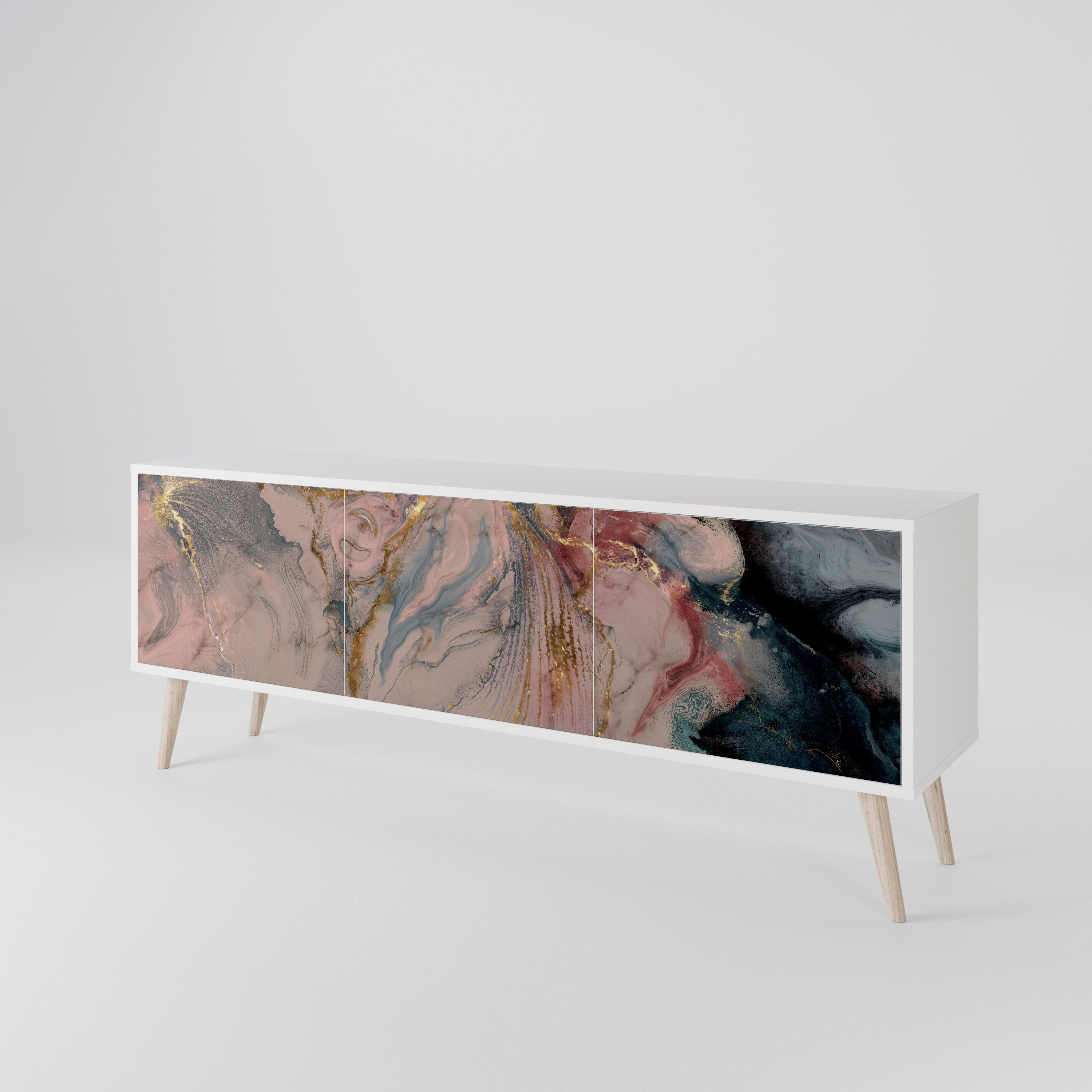 GILDED SWIRLS Mueble de TV de 3 Puertas