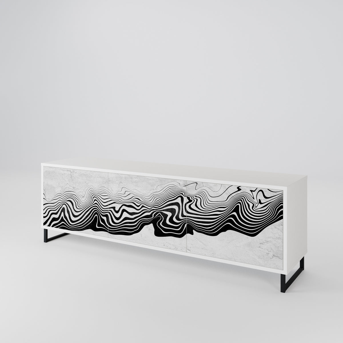 MONOCHROME MIRAGE TV-bänk med 3 dörrar