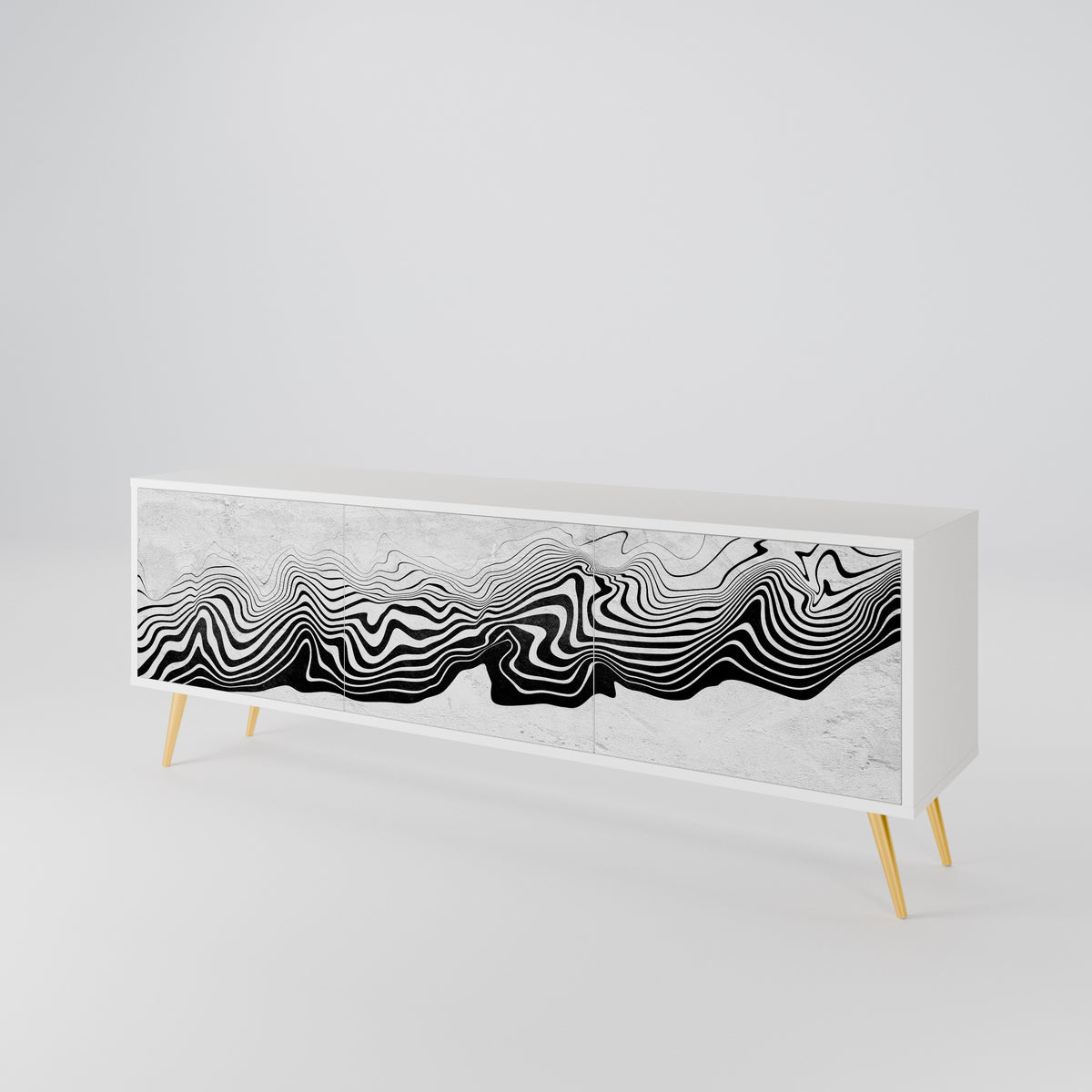 MONOCHROME MIRAGE TV-bänk med 3 dörrar