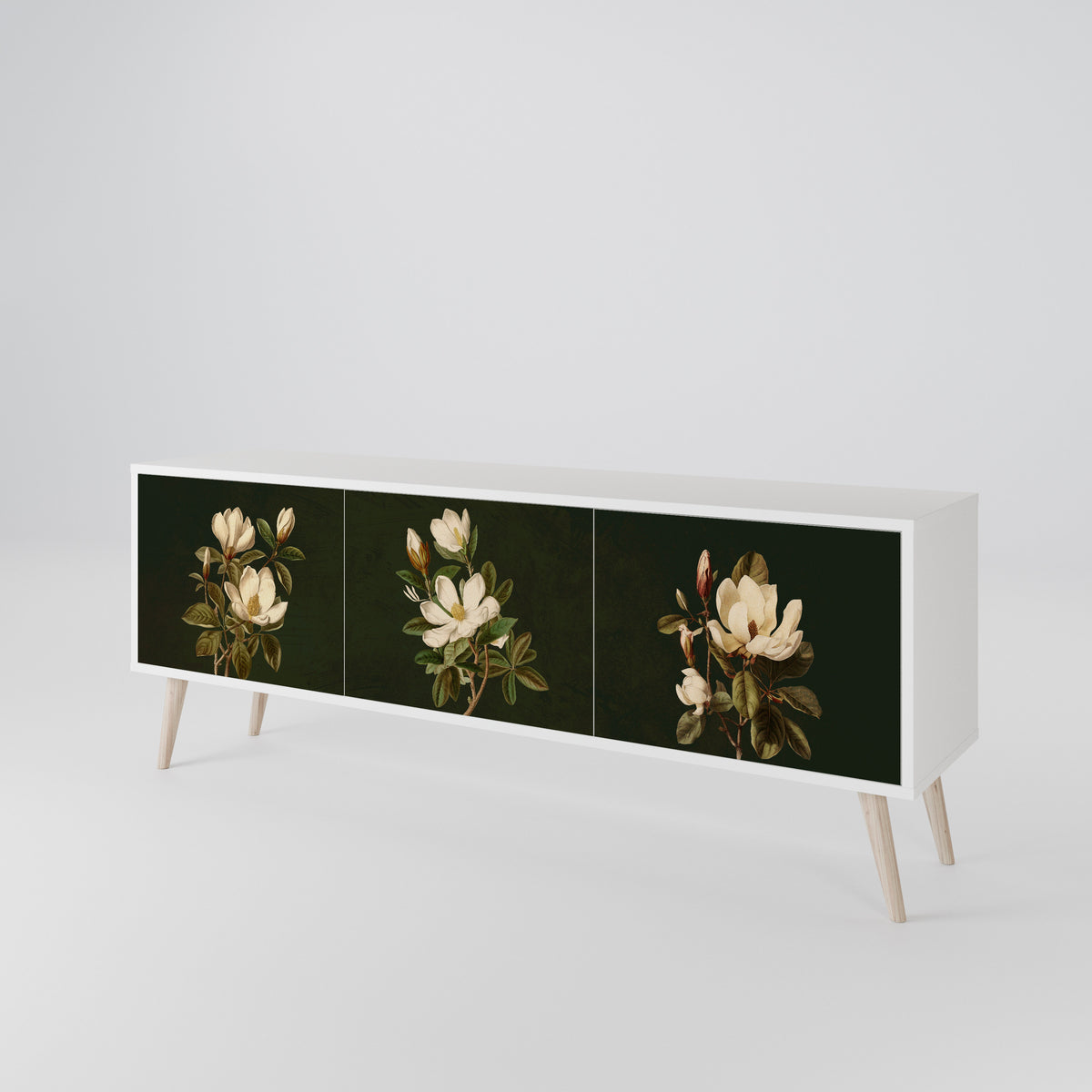 FLORAL NOIR Mueble de TV de 3 Puertas