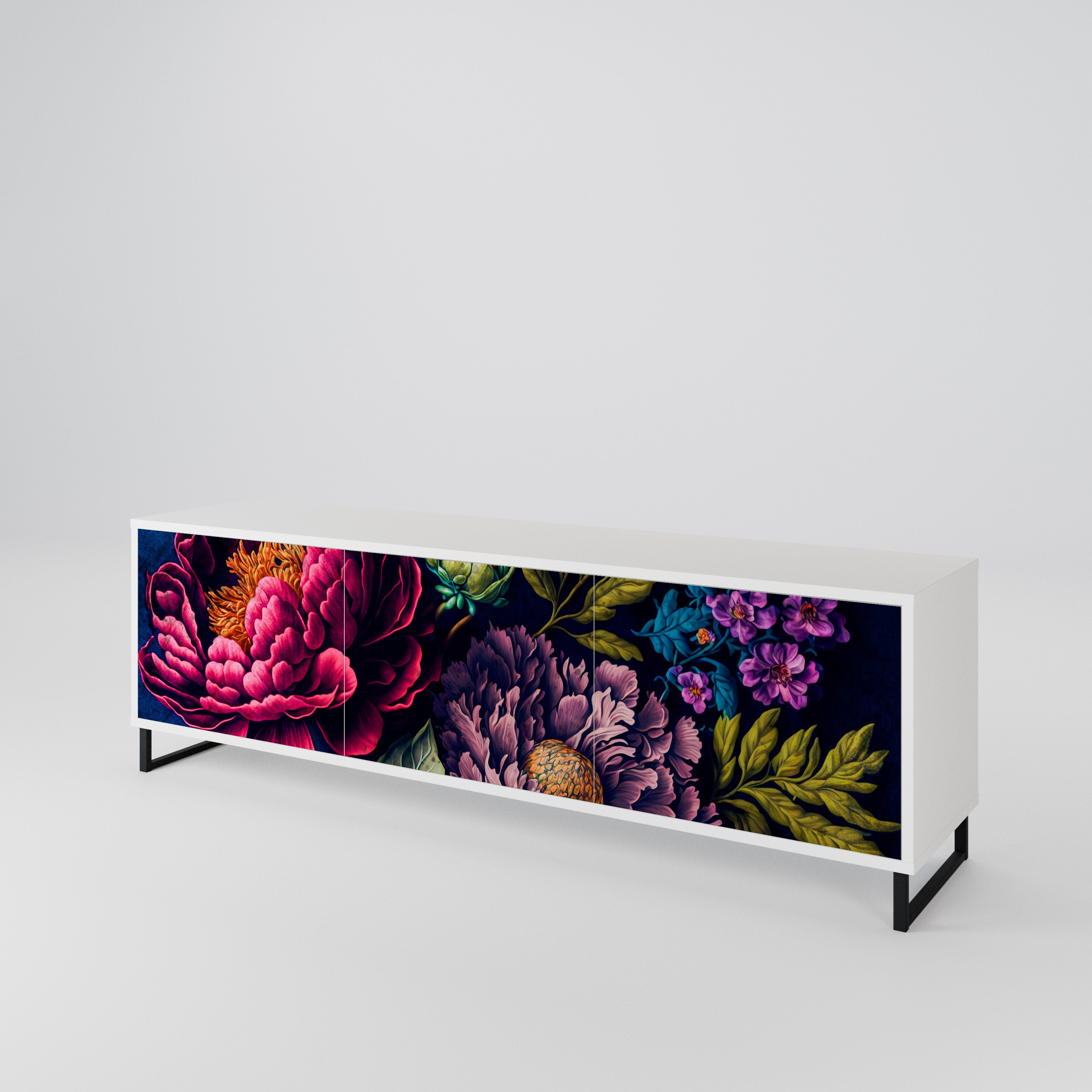 BLOOMING ELEGANCE Třídveřový TV stolek