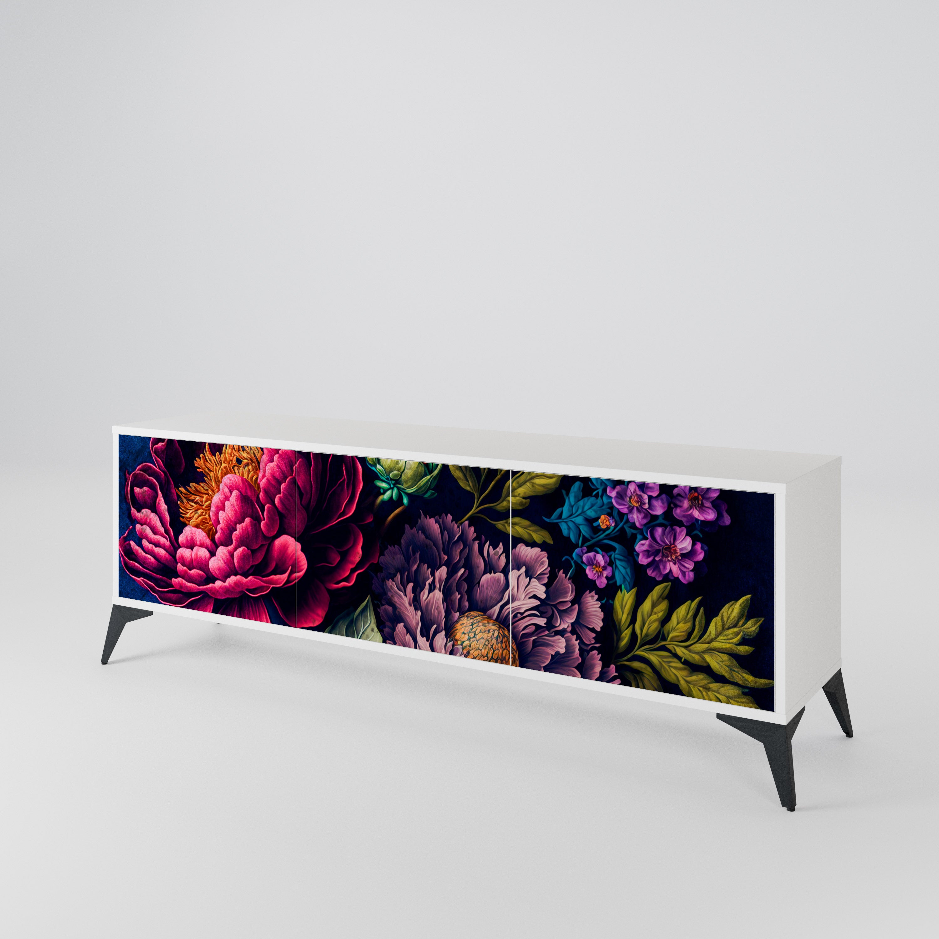 BLOOMING ELEGANCE Třídveřový TV stolek