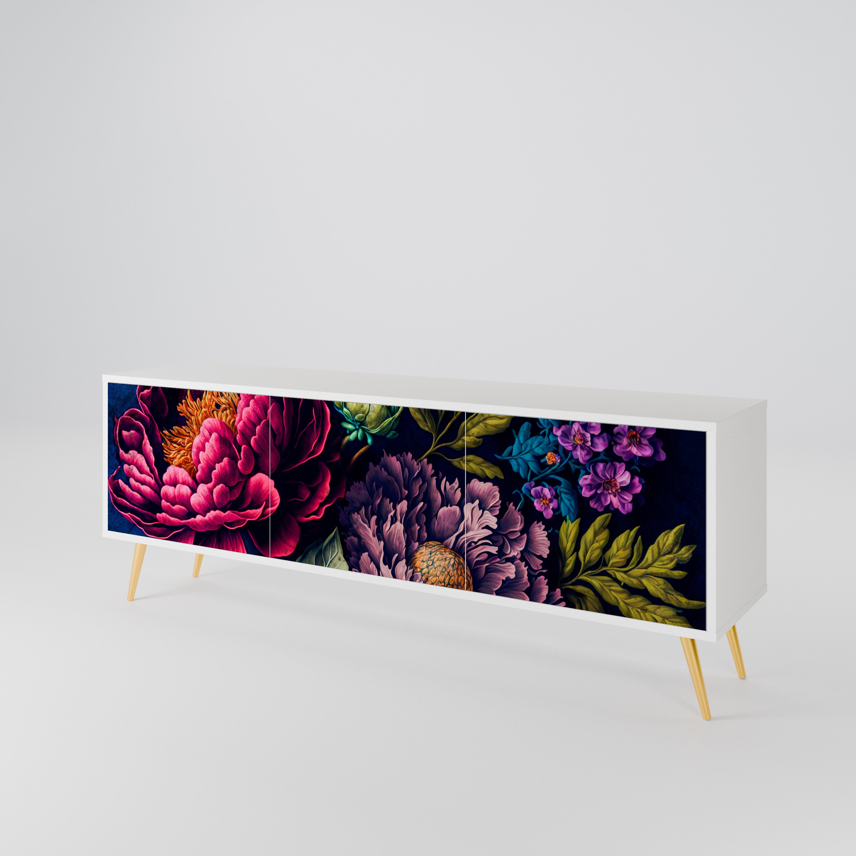 BLOOMING ELEGANCE Třídveřový TV stolek
