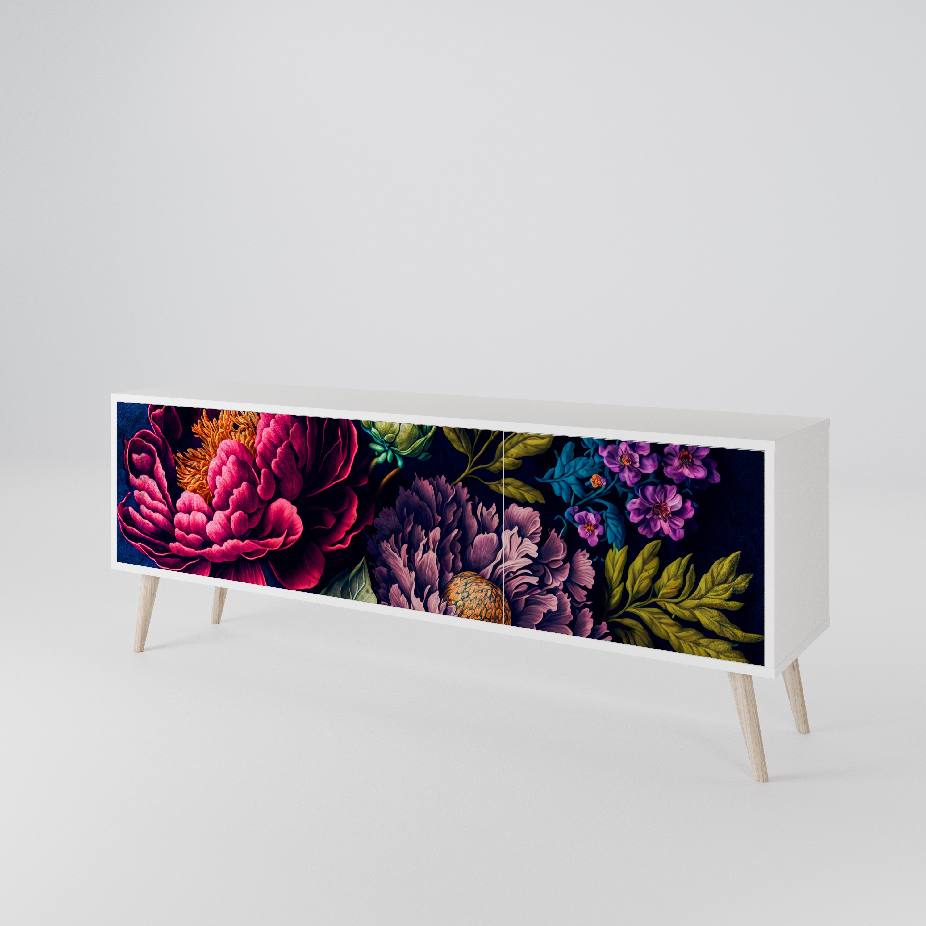 BLOOMING ELEGANCE Třídveřový TV stolek