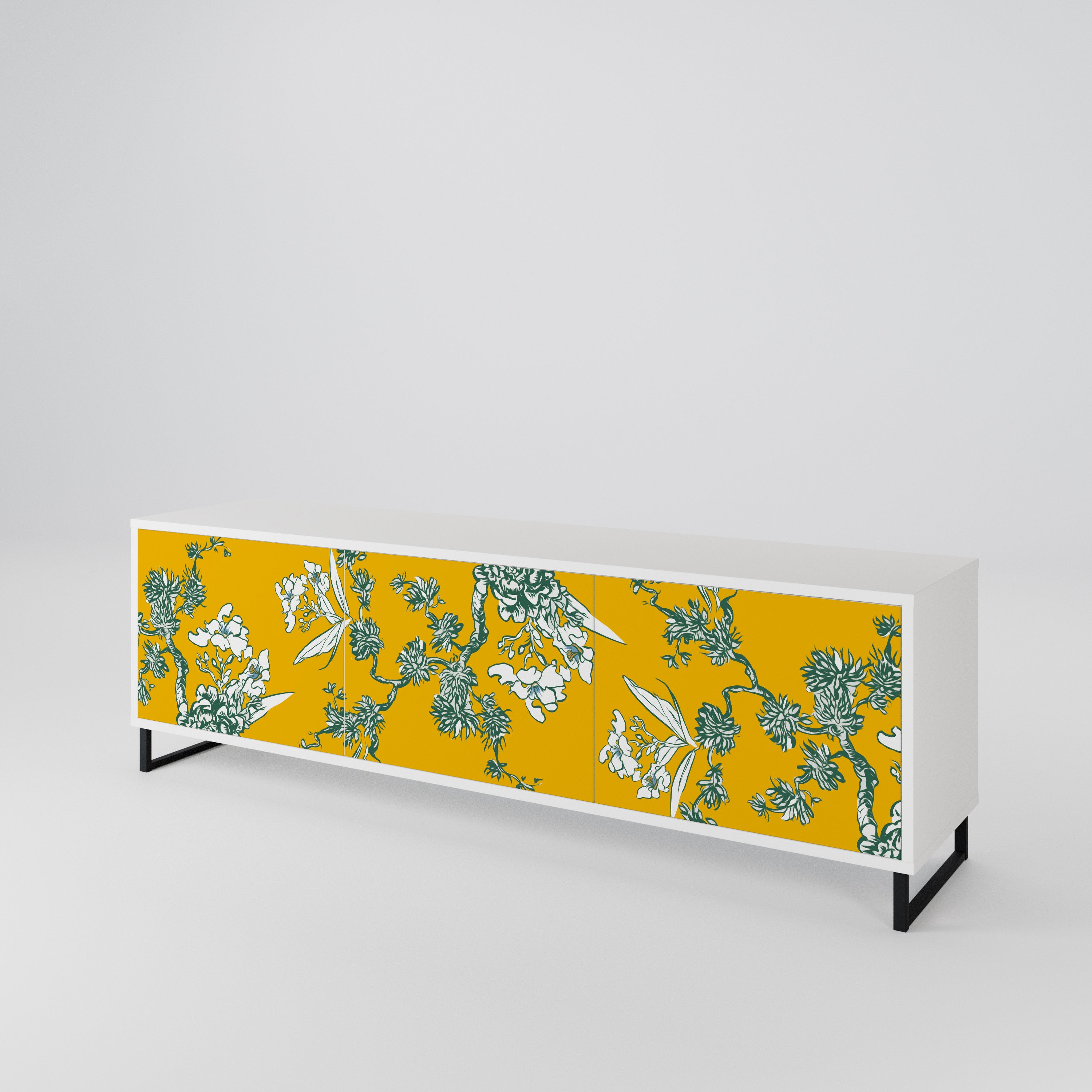 YELLOW CHINOISERIE Έπιπλο τηλεόρασης 3-θυρών