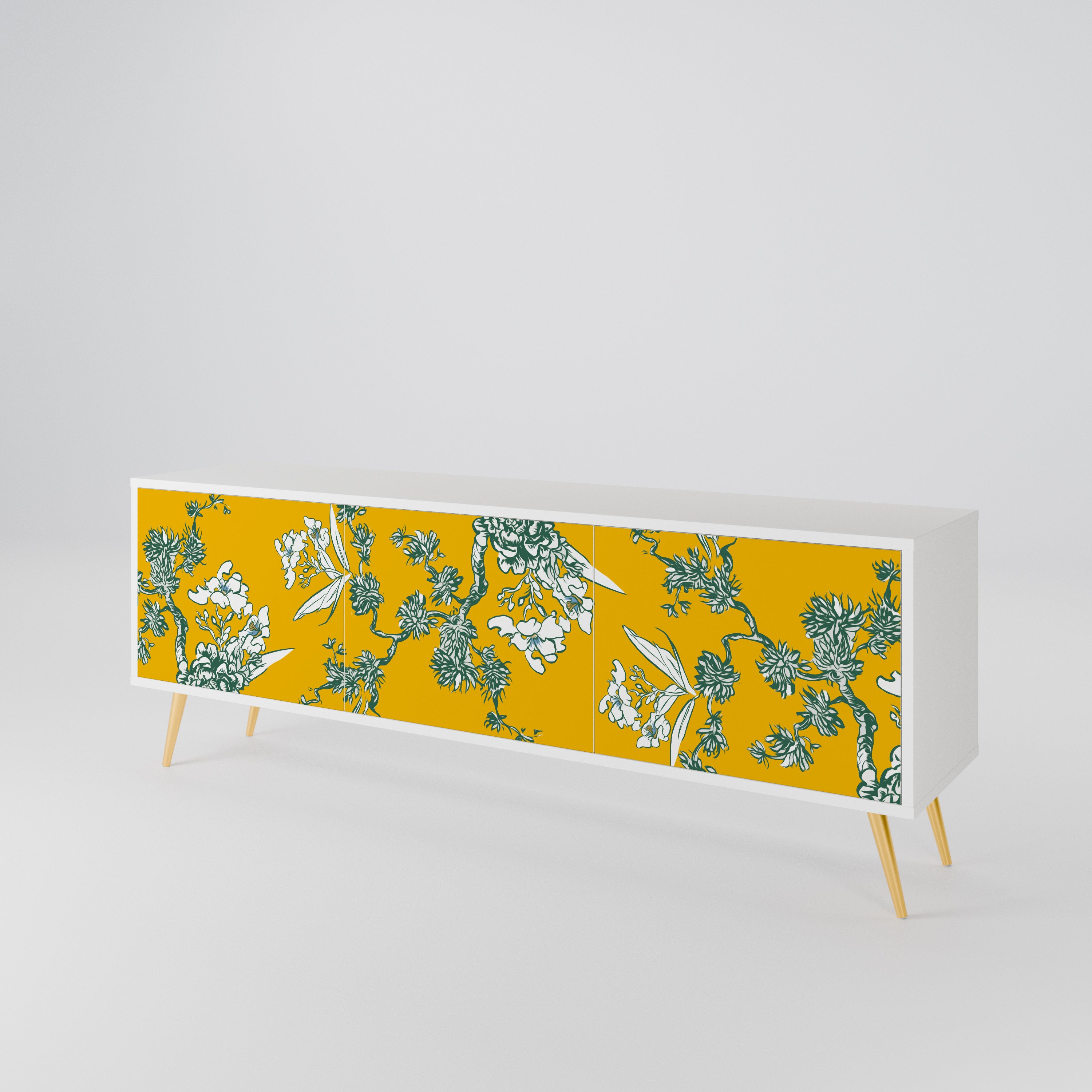 YELLOW CHINOISERIE Έπιπλο τηλεόρασης 3-θυρών