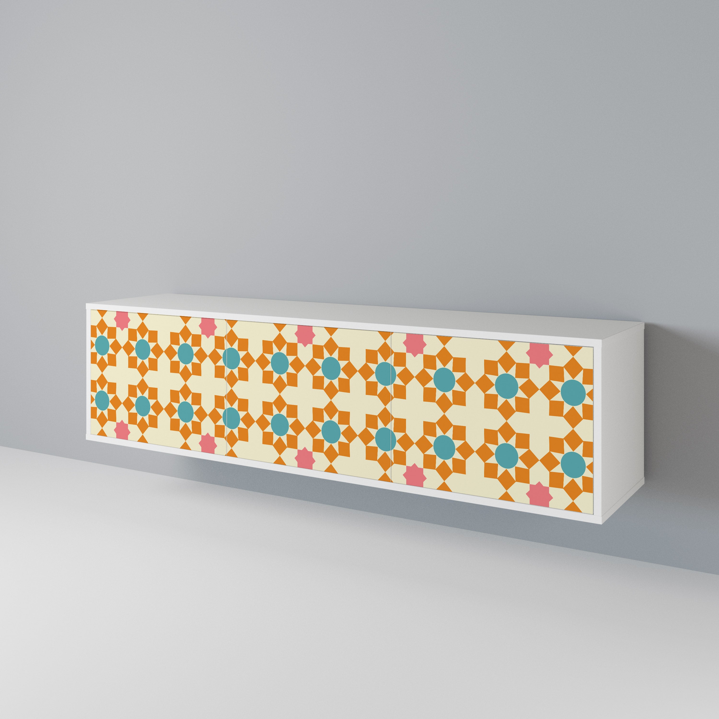 FLORAL DECOR Έπιπλο τηλεόρασης 3-θυρών