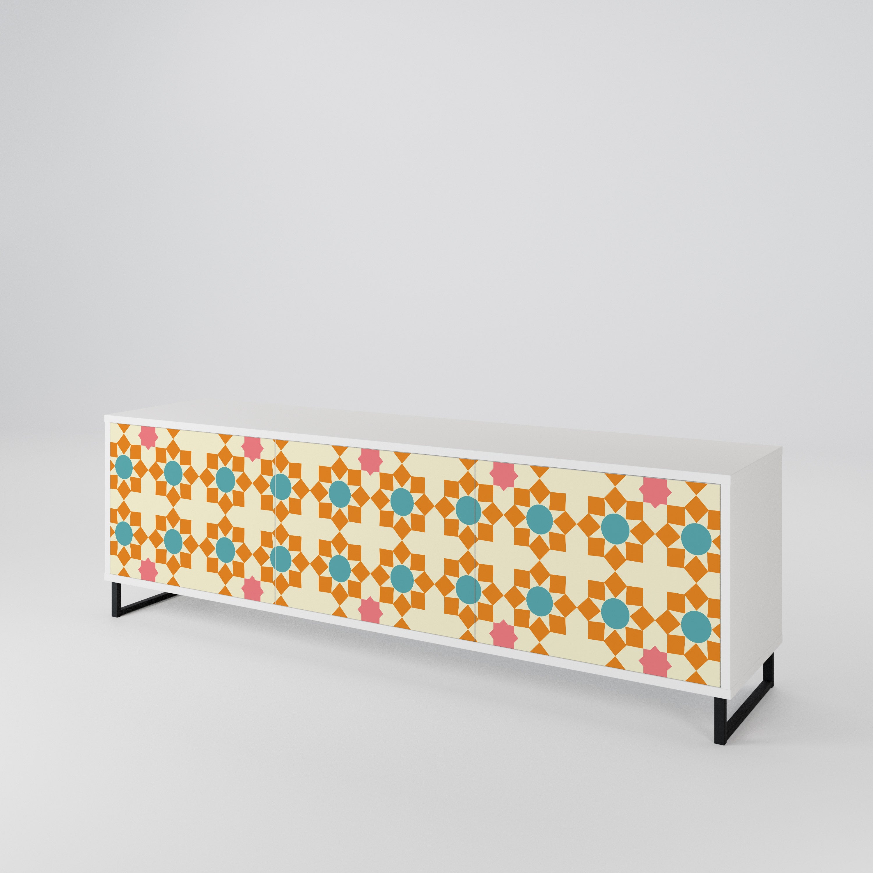 FLORAL DECOR Έπιπλο τηλεόρασης 3-θυρών