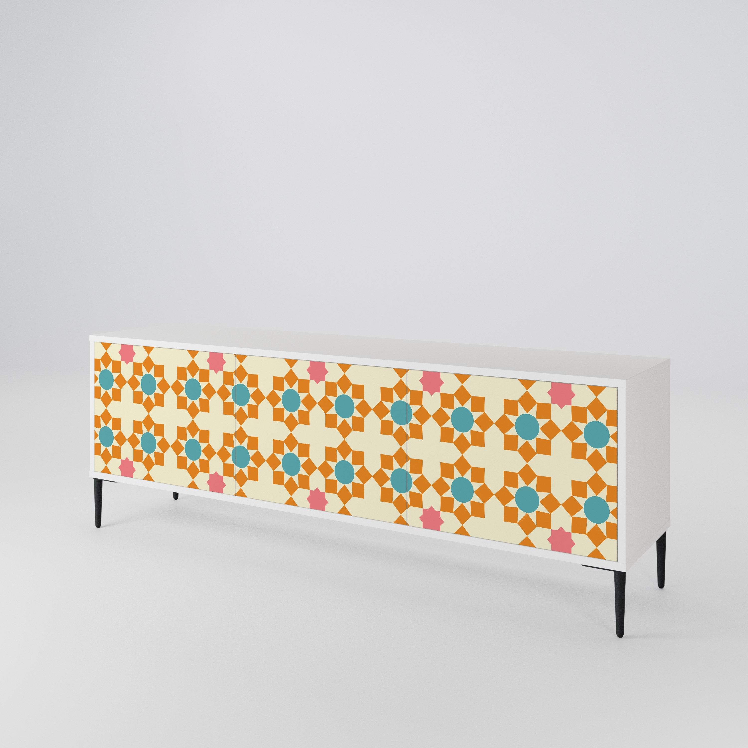 FLORAL DECOR Έπιπλο τηλεόρασης 3-θυρών