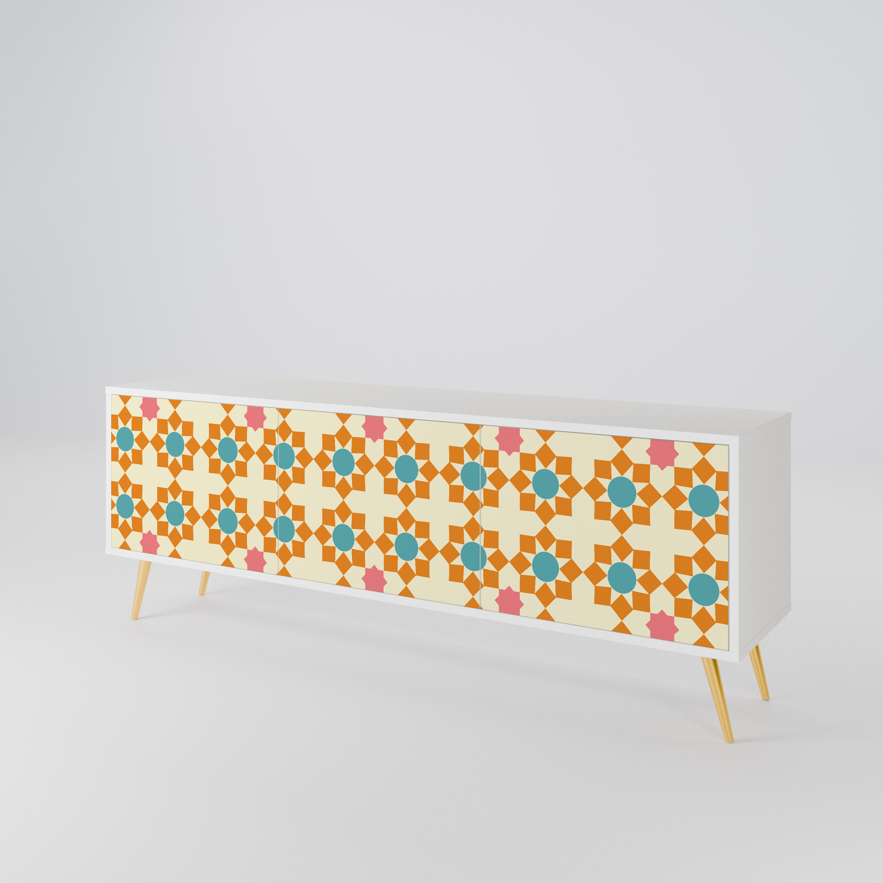 FLORAL DECOR Έπιπλο τηλεόρασης 3-θυρών