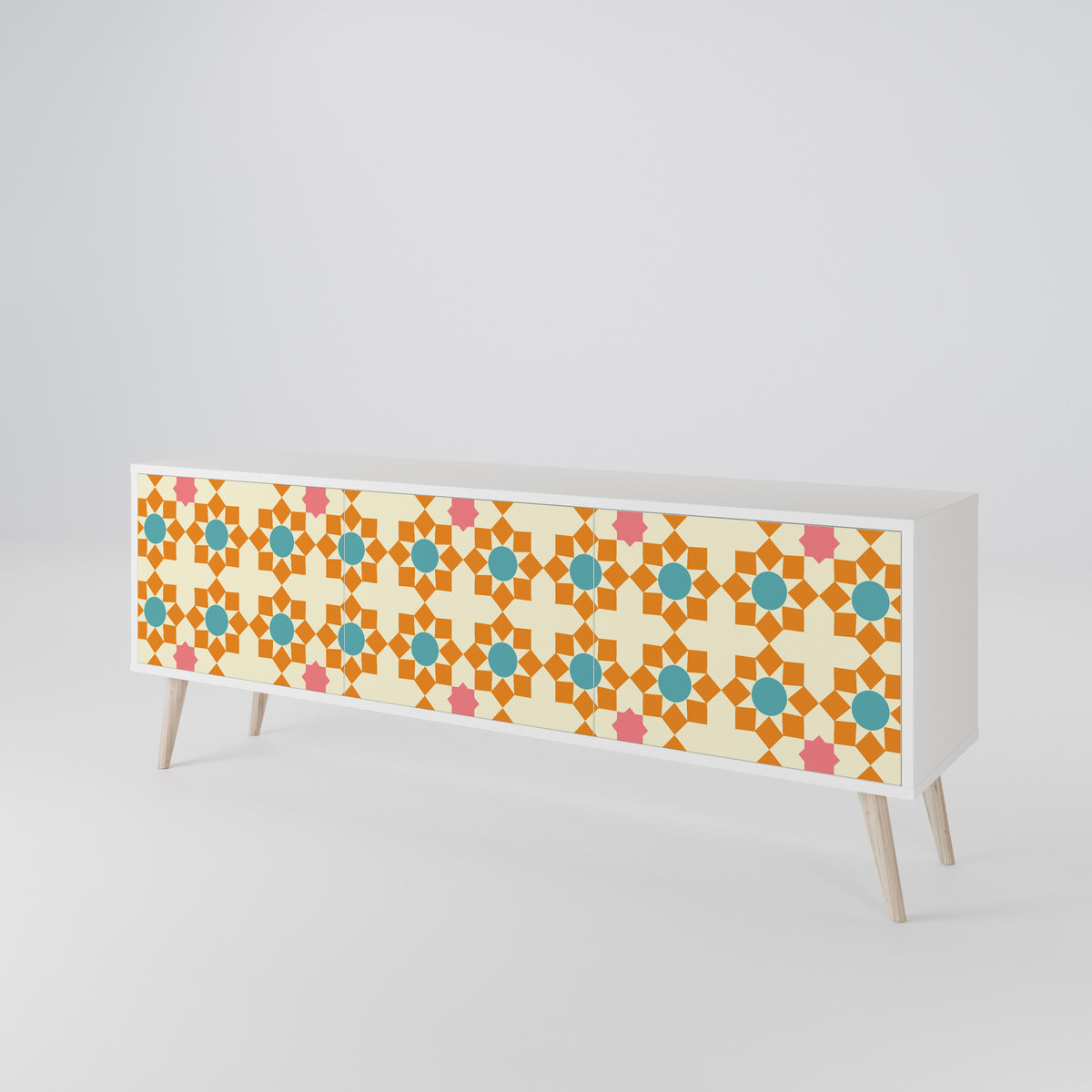 FLORAL DECOR Έπιπλο τηλεόρασης 3-θυρών