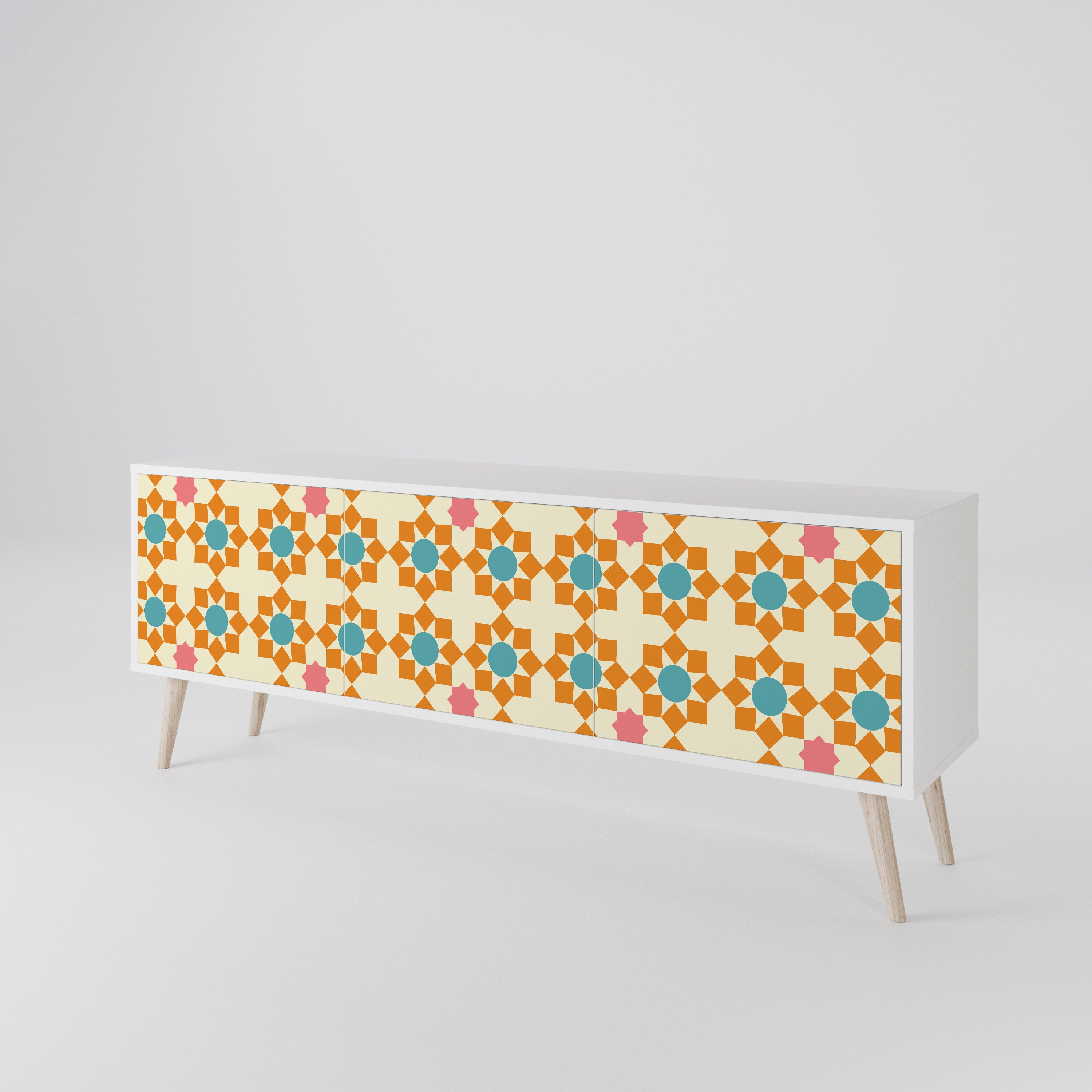 FLORAL DECOR Έπιπλο τηλεόρασης 3-θυρών