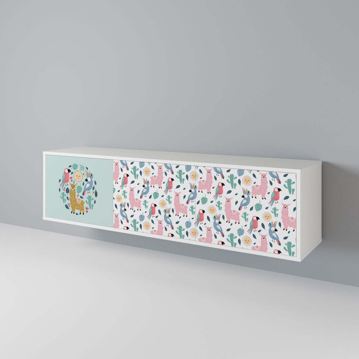 COLORFUL ALPACAS 3-Door TV Cabinet