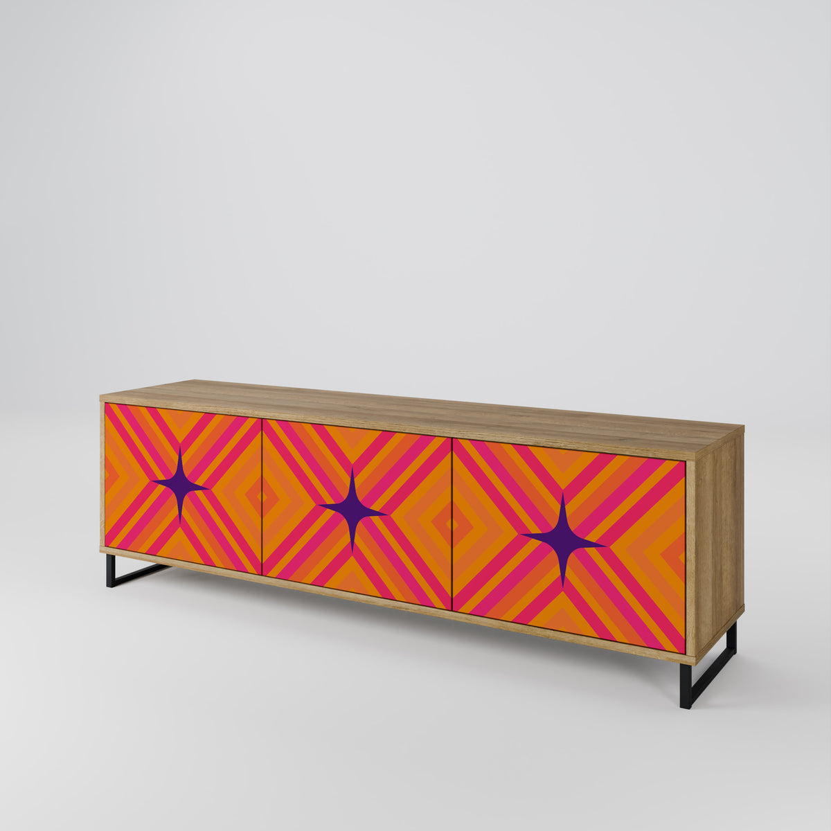 GEOMETRIC BRILLIANCE 3-Door TV Cabinet