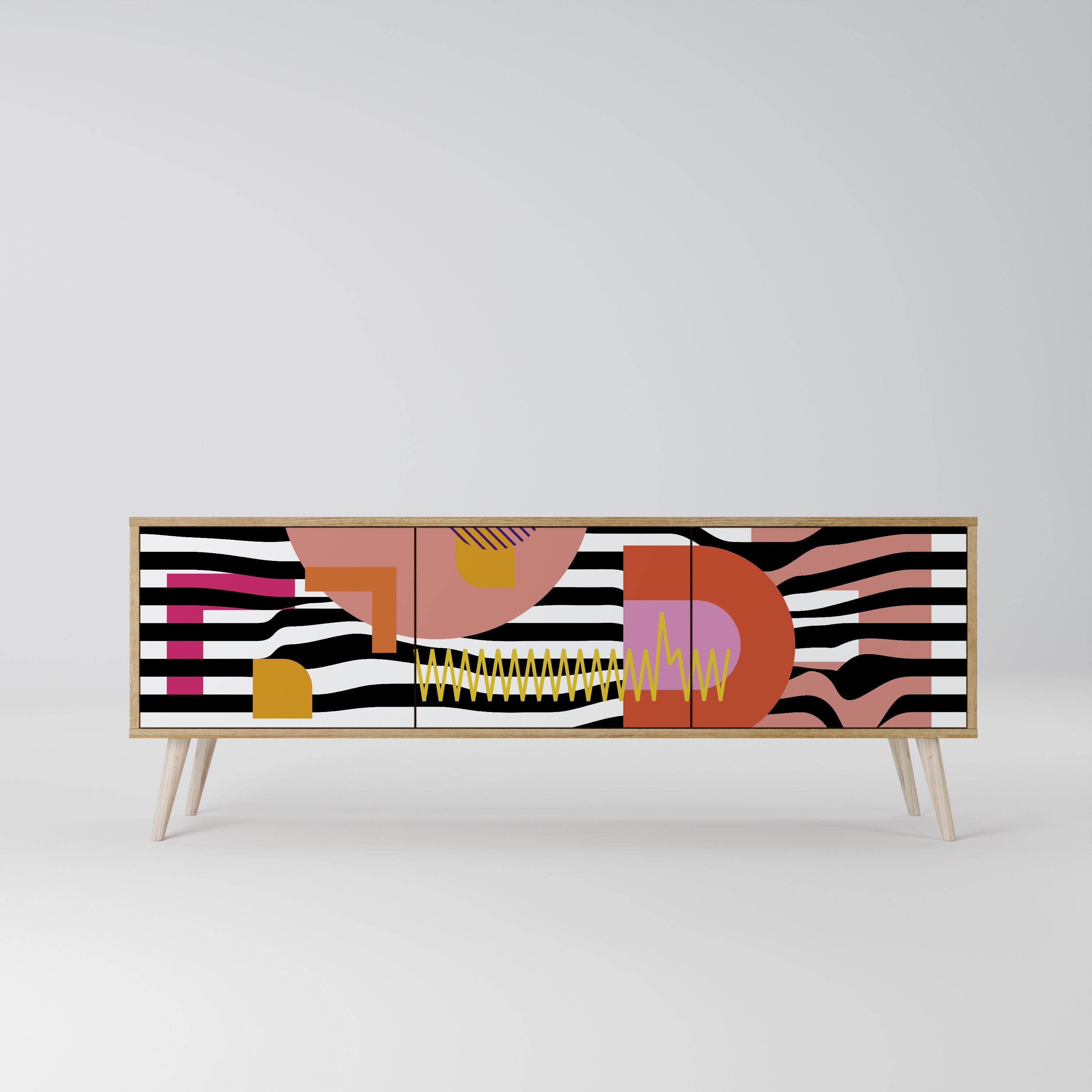 CHROMATIC ABSTRACT 3-Door TV Cabinet