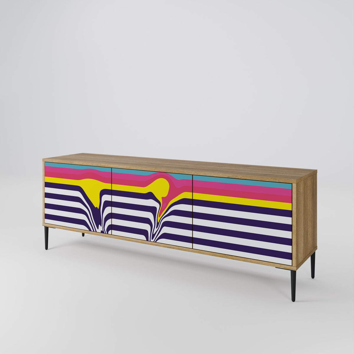 COLORFUL DIVERSION TV-bänk med 3 dörrar