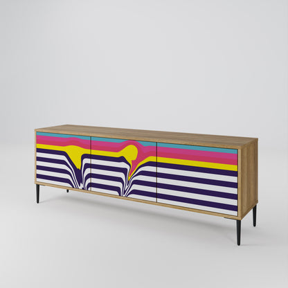 COLORFUL DIVERSION TV-bänk med 3 dörrar
