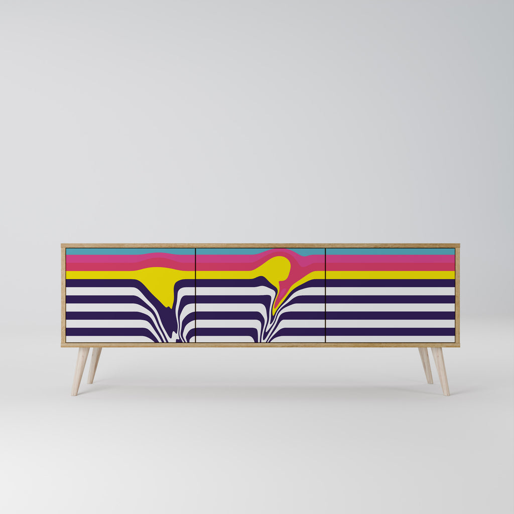COLORFUL DIVERSION Třídveřový TV stolek