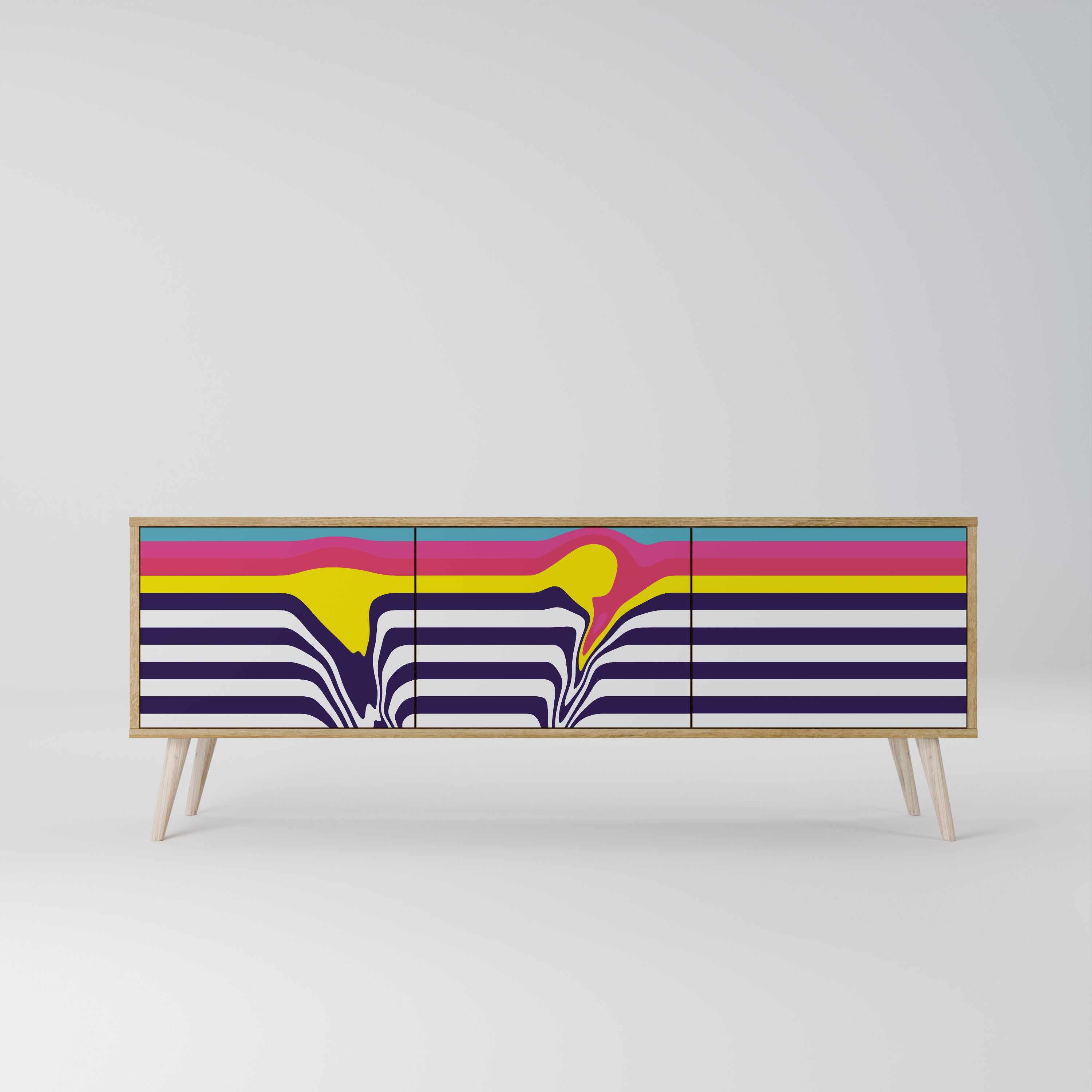 COLORFUL DIVERSION 3-Door TV Cabinet