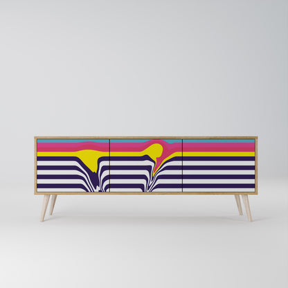COLORFUL DIVERSION TV-bänk med 3 dörrar