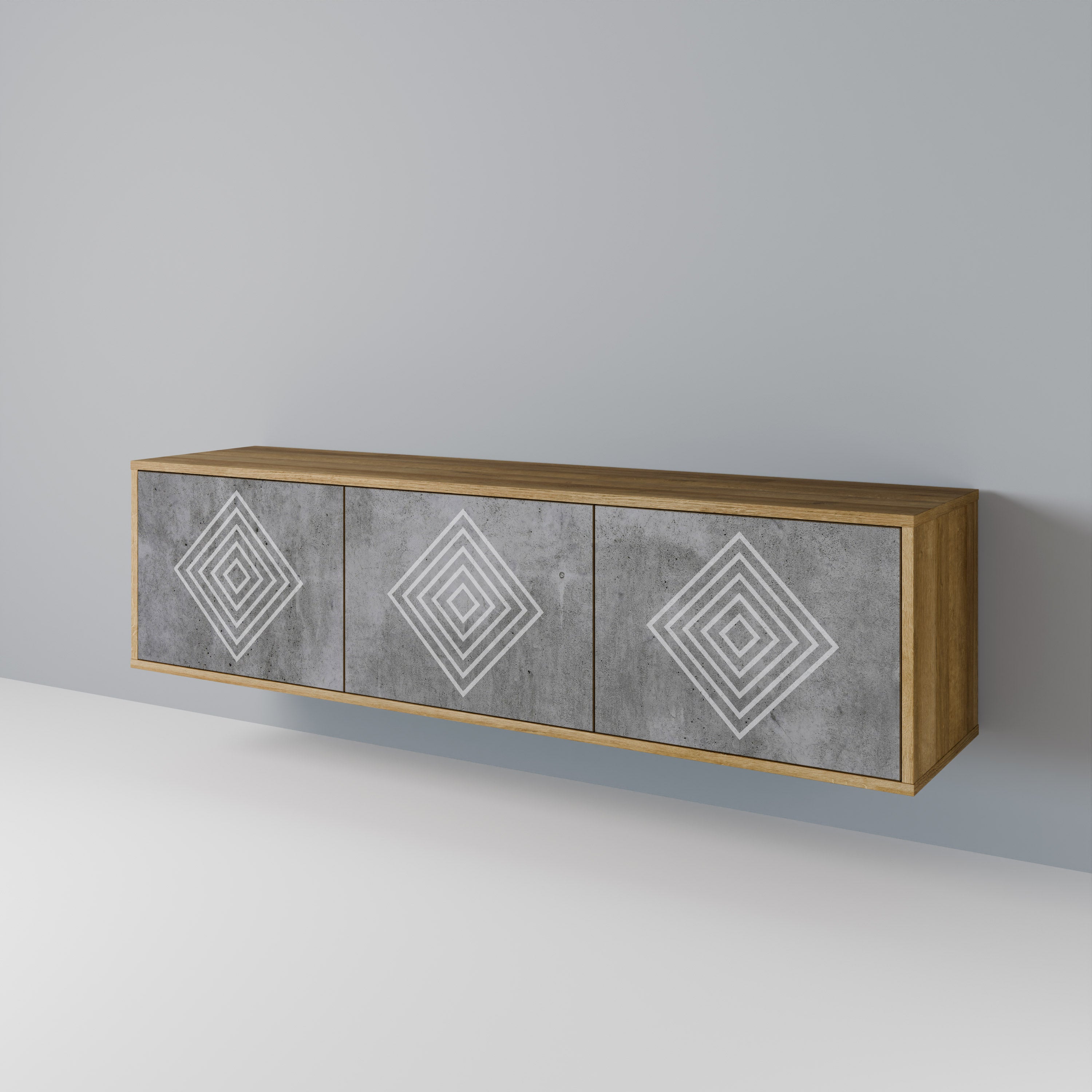 POLYGONAL ARTISTRY 3-Door TV Cabinet