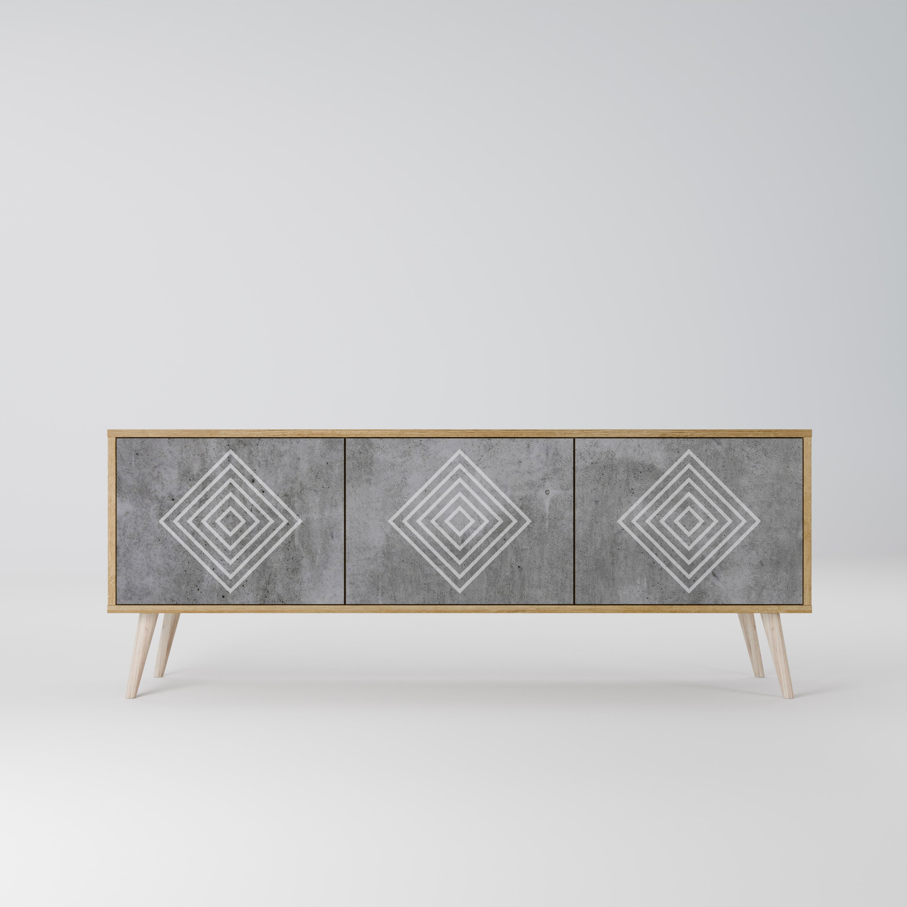 POLYGONAL ARTISTRY 3-Door TV Cabinet