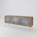 POLYGONAL ARTISTRY 3-Door TV Cabinet