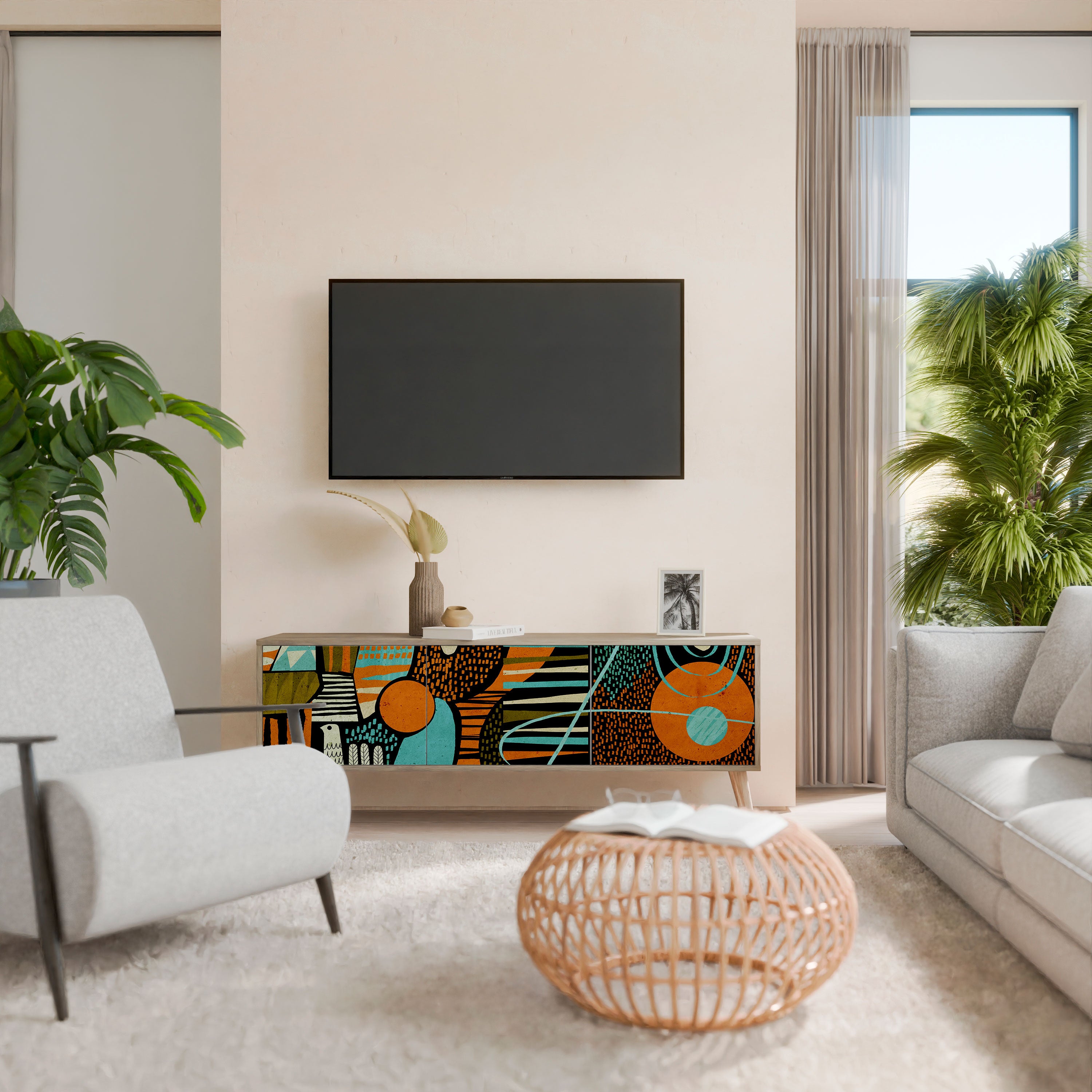 GEODE GLIMMER 3-Door TV Cabinet