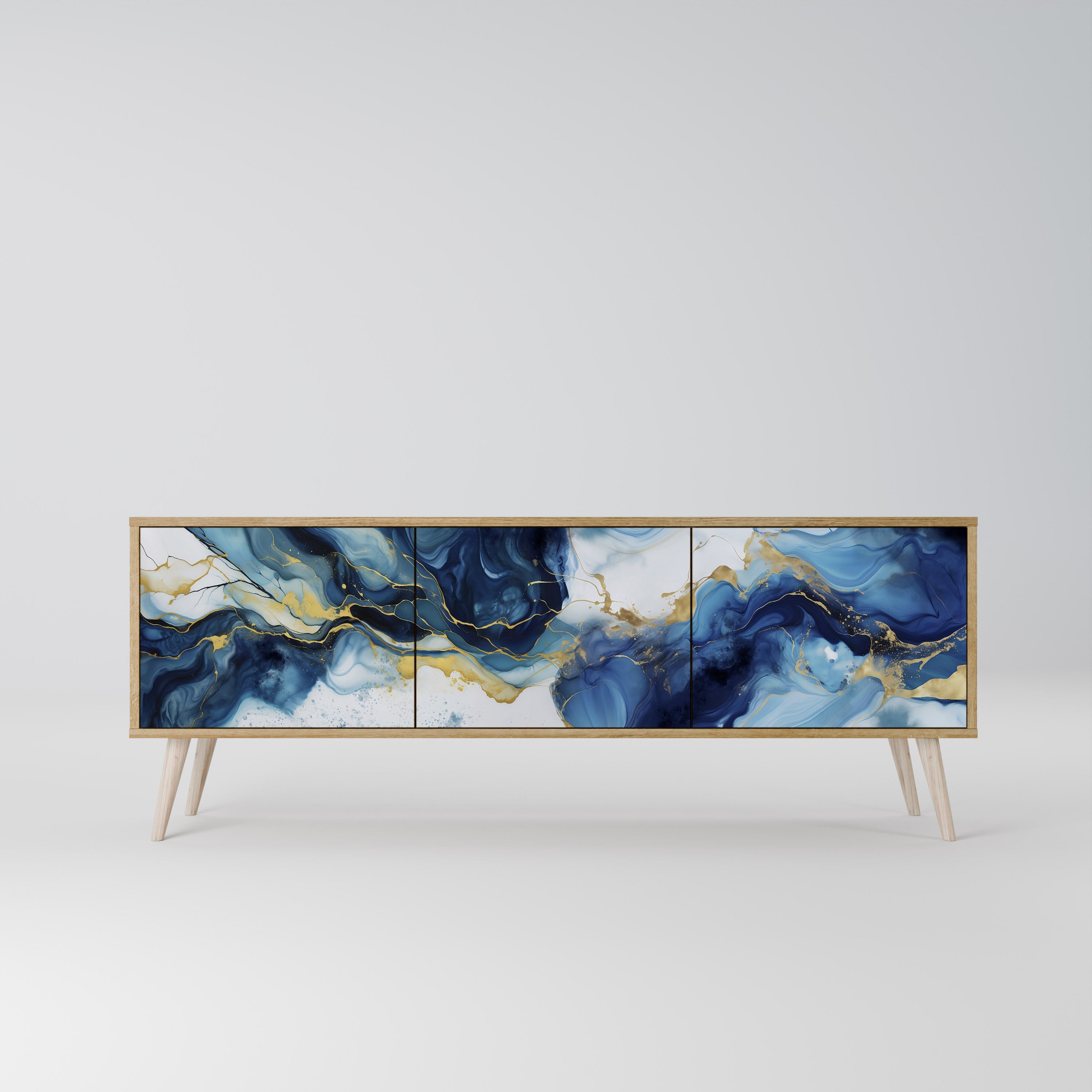 INKY MARBLE 3-Door TV Cabinet