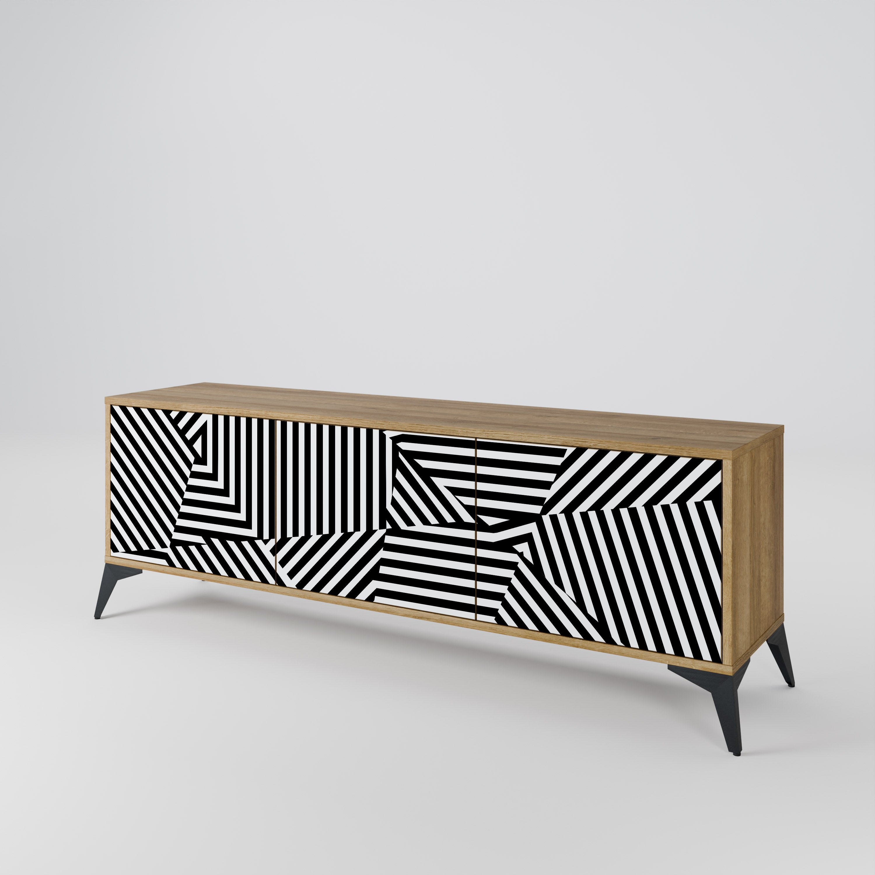 ILLUSIONARY LATTICE 3-Door TV Cabinet