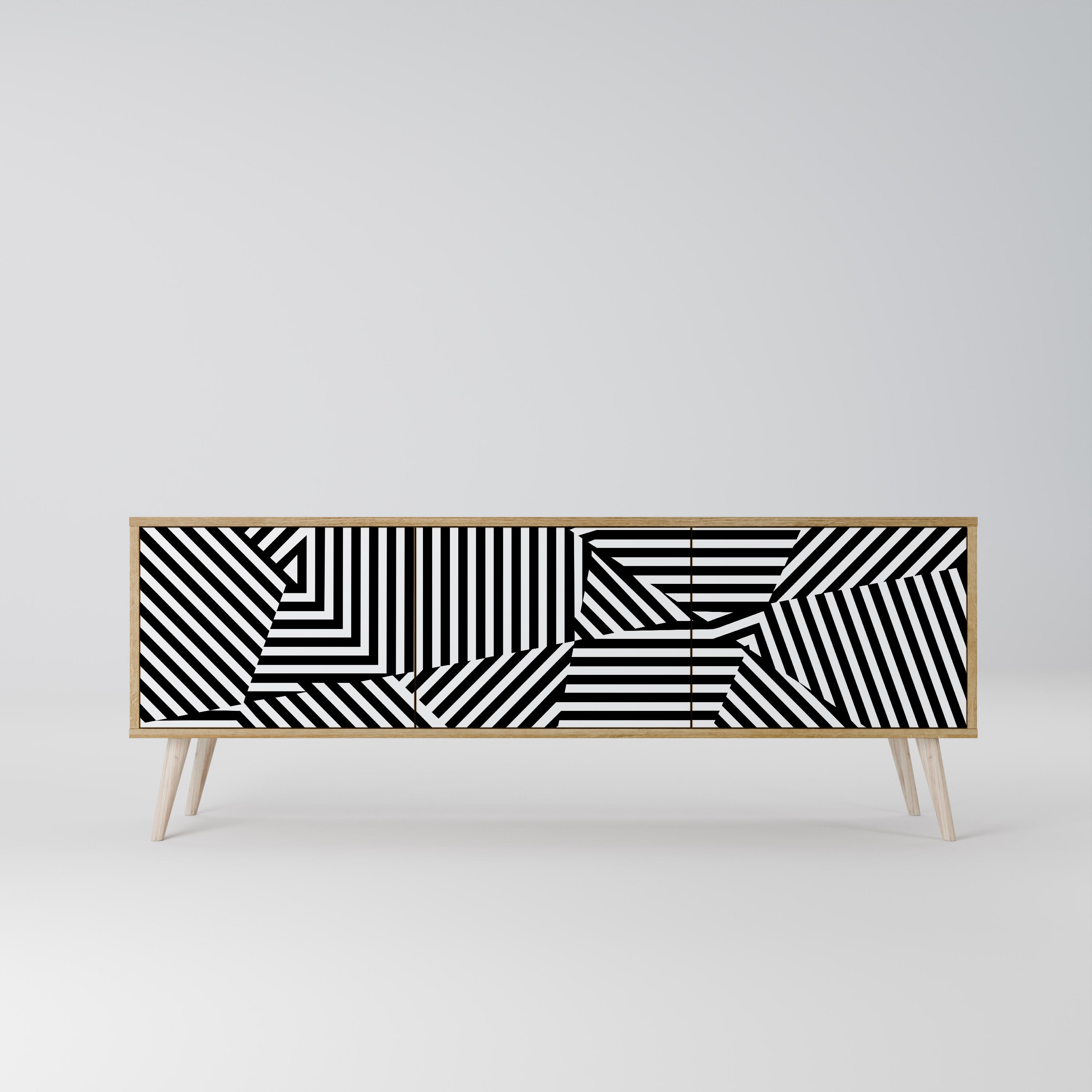 ILLUSIONARY LATTICE 3-Door TV Cabinet