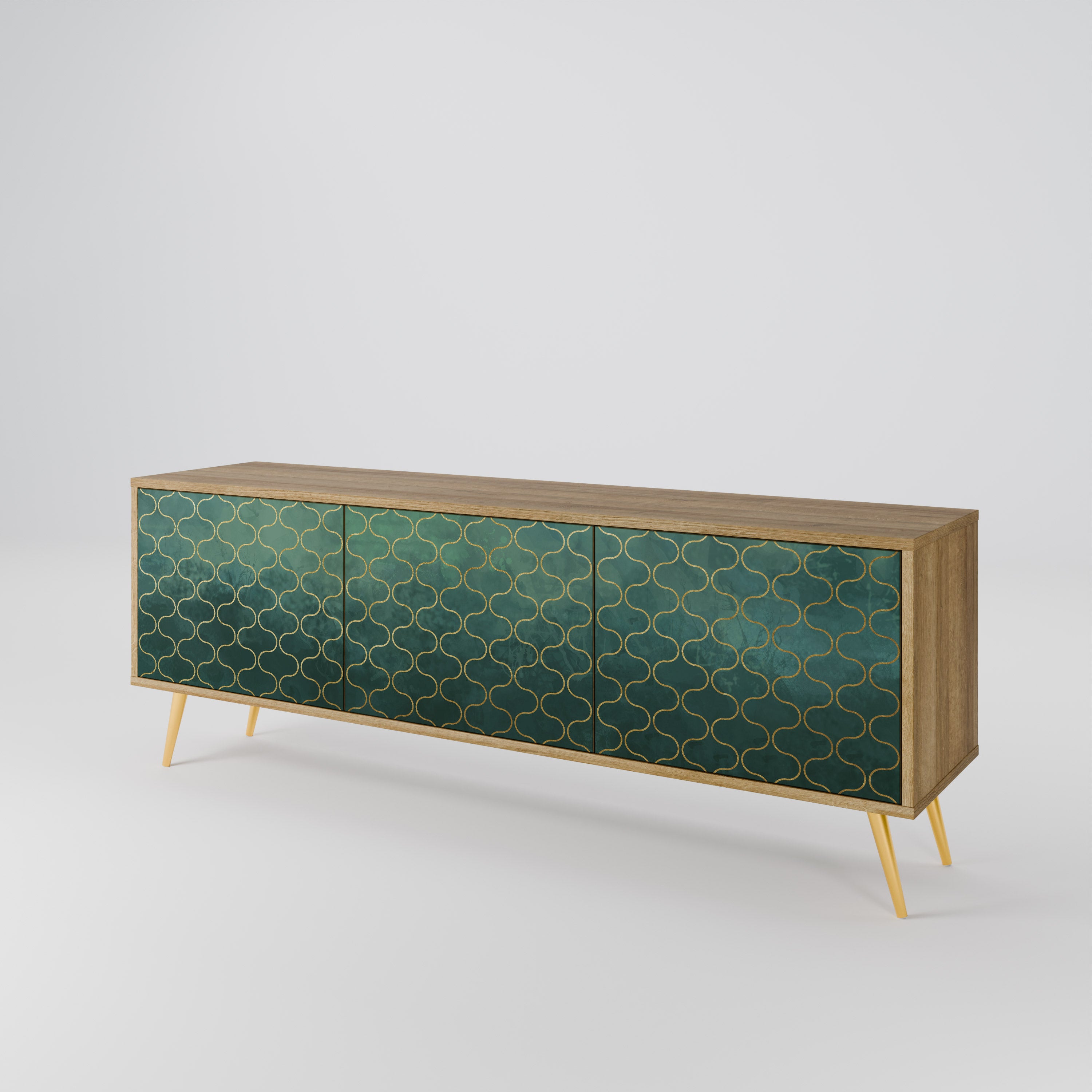 TESSELATED GREENERY 3-Door TV Cabinet