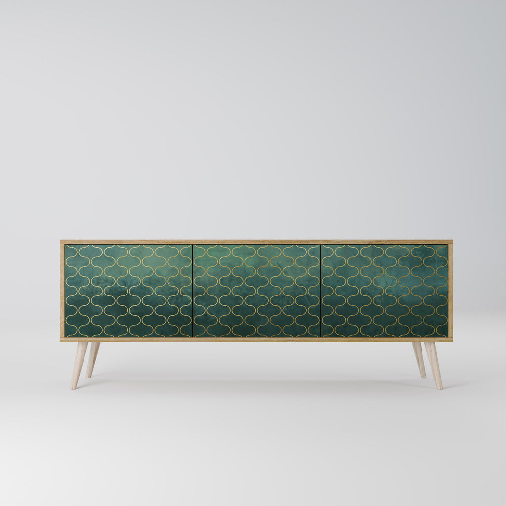 TESSELATED GREENERY TV-bänk med 3 dörrar