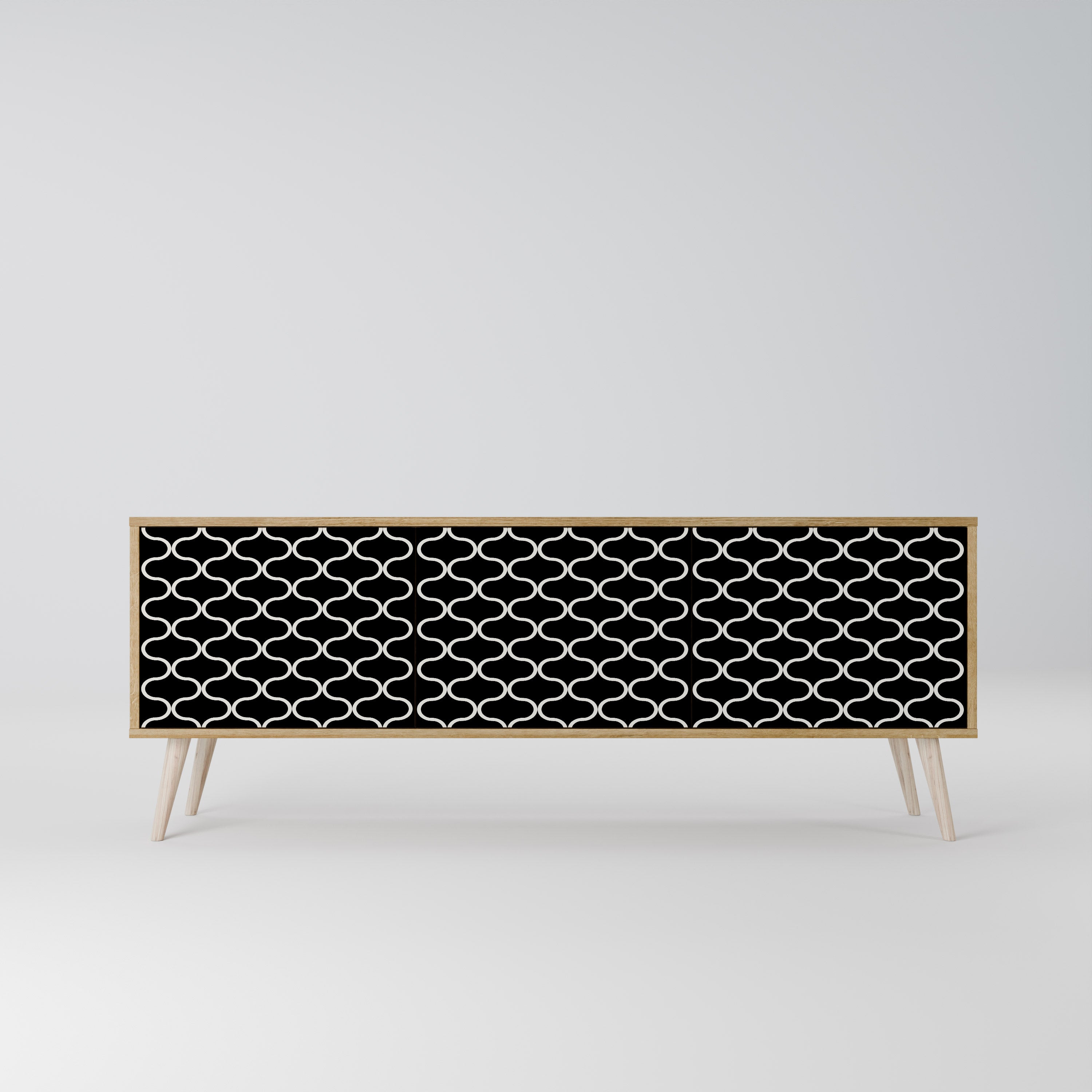 TESSELATED BLACKNESS 3-Door TV Cabinet